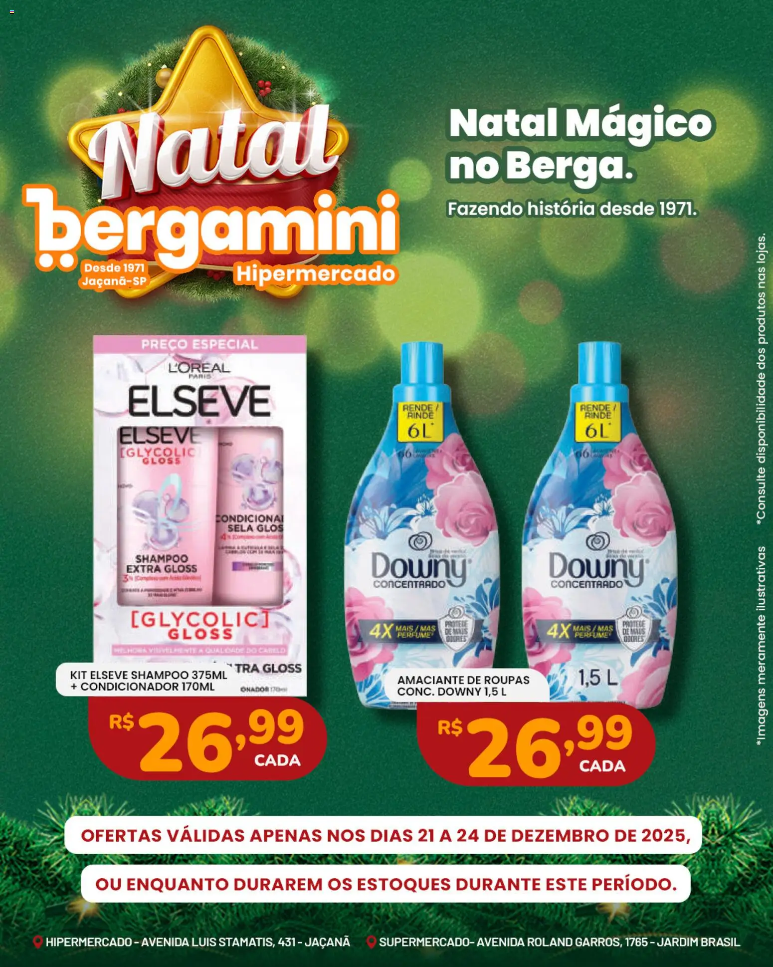 Supermercado Bergamini Folheto - válido de 21.12.2025 | Página: 26 | Produtos: Shampoo, Condicionador, Roupas, Amaciante