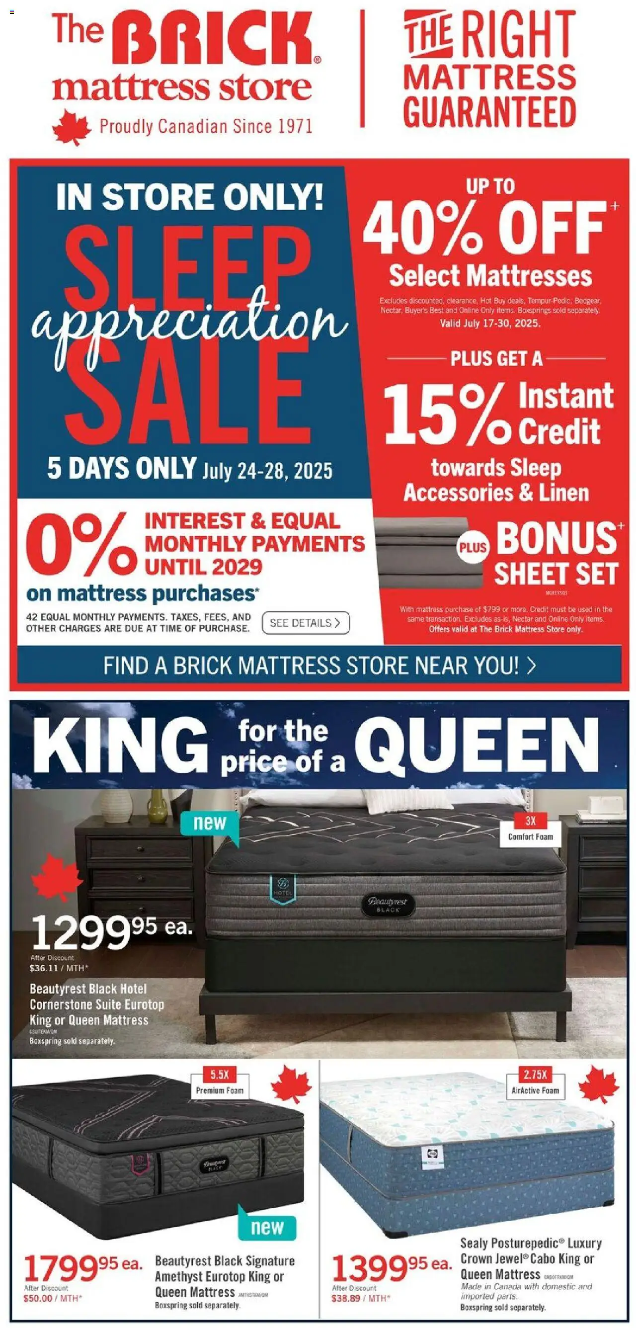 The Brick flyer valid from 17.07.2025 | Page: 1 | Products: Mattress