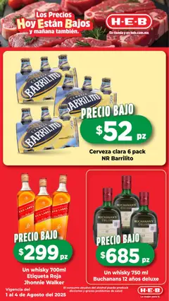 Nuevas ofertas de H-E-B válidas en toda la República Mexicana desde el 01.08.2025. ¡Encuentra las mejores ofertas en H-E-B - Folleto! | Página: 2 | Productos: Cerveza, Whisky