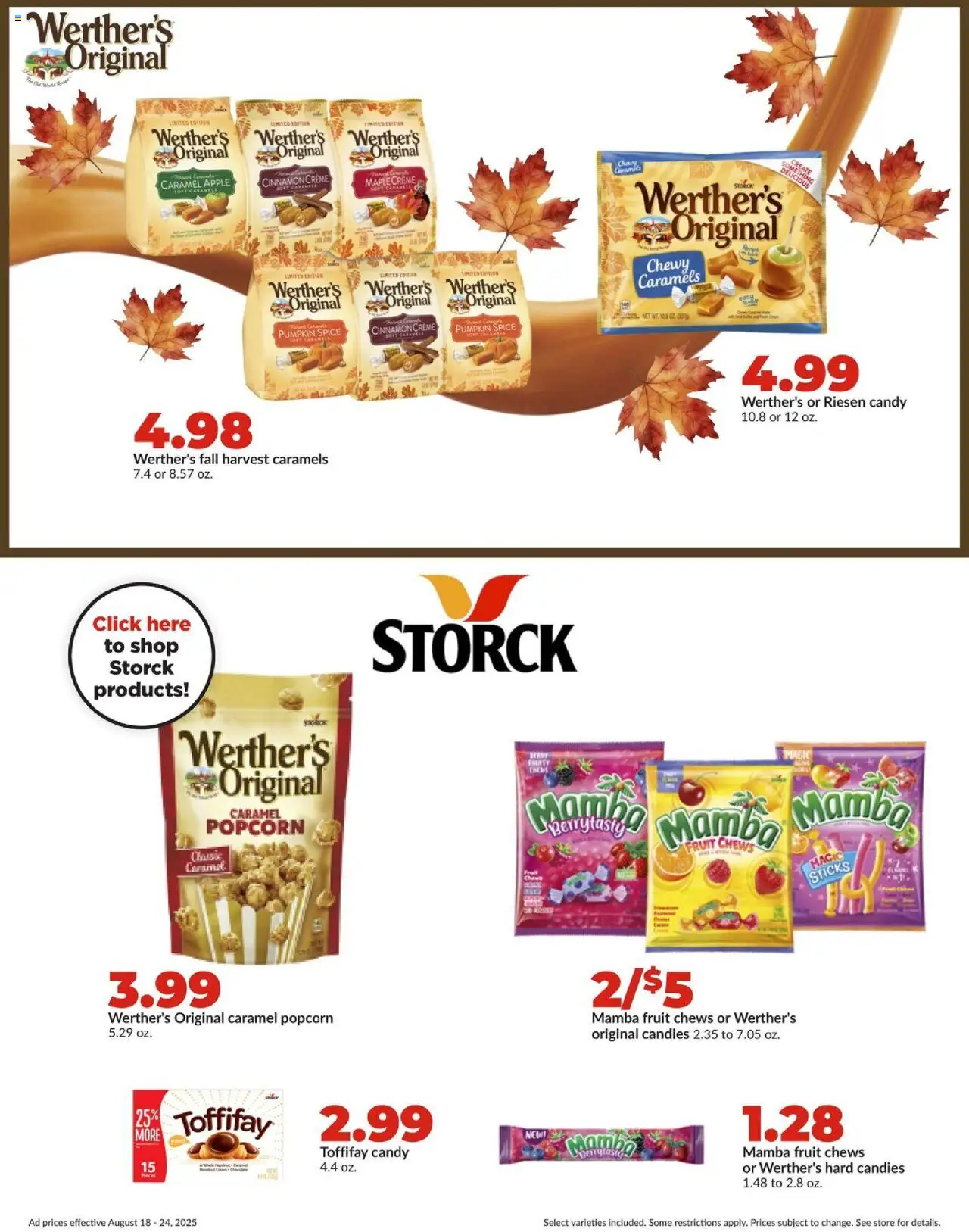 HyVee Weekly Ad - valid from 18.08.2025 | Page: 25 | Products: Candies, Pumpkin
