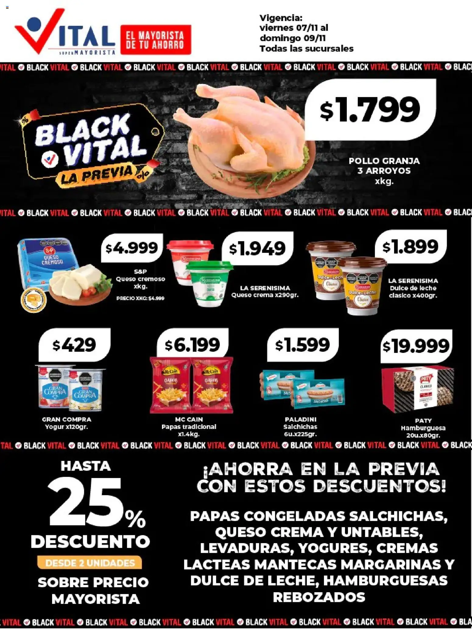 Vital - Black Vital │ válido desde el 07.11.2025 | Página: 2 | Productos: Sobre, Pollo, Dulce de leche, Leche