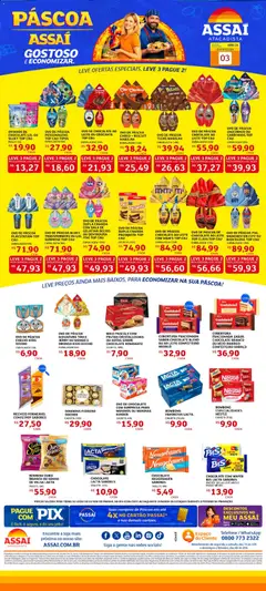 Assaí Atacadista ofertas - PR - Pré-Visualização do folheto da loja Assaí Atacadista, válido de 03.04.2026 | Página: 1 | Produtos: Chocolate, Bebida, Bombom, Frutas cristalizadas