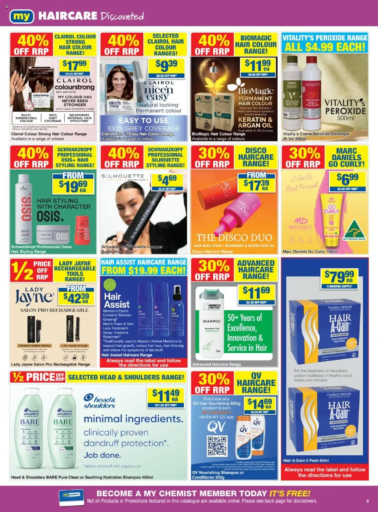 My Chemist catalogue - valid from 26.06.2025 | Page: 9 | Products: Oil, Hair oil, Curly, Hair styler