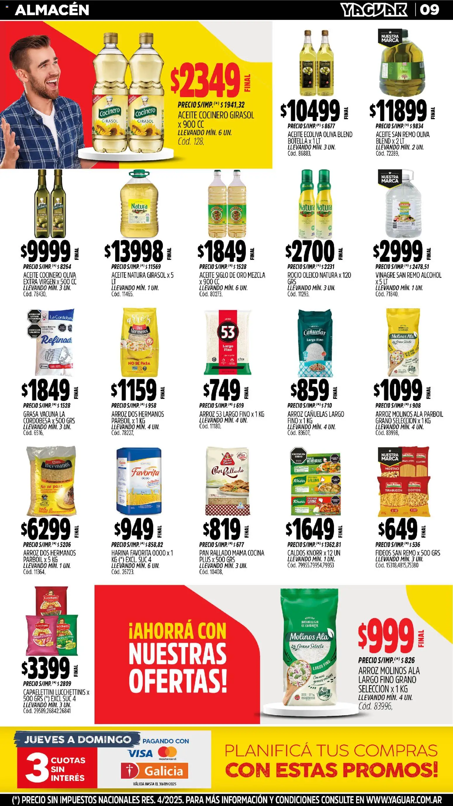 Yaguar - Chaco │ válido desde el 27.10.2025 | Página: 9 | Productos: Cocina, Vinagre, Queso, Fideos