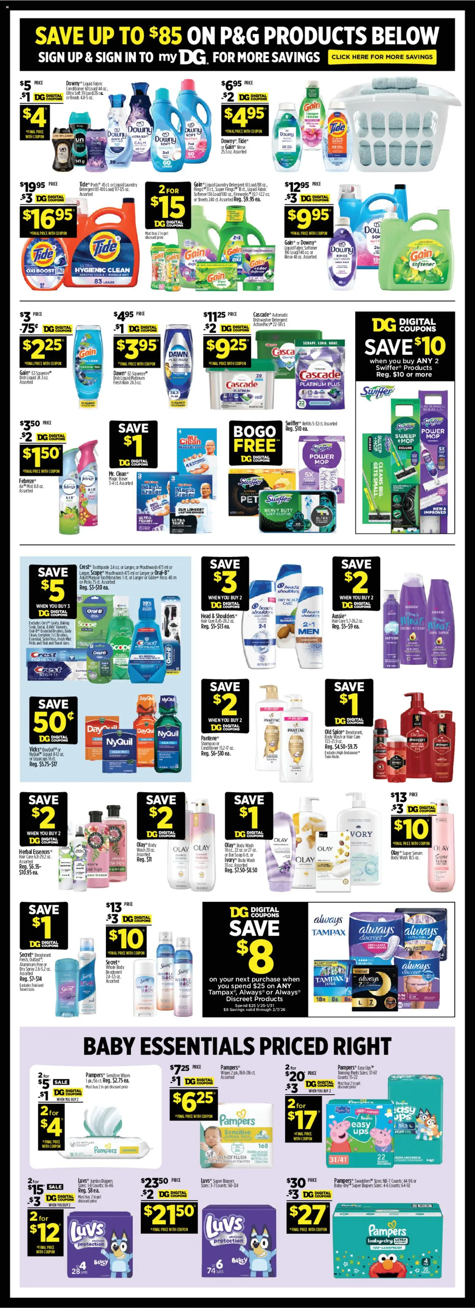 Dollar General Weekly Ad - valid from 25.01.2026 | Page: 17 | Products: Shampoo, Conditioner, Mouthwash, Pants