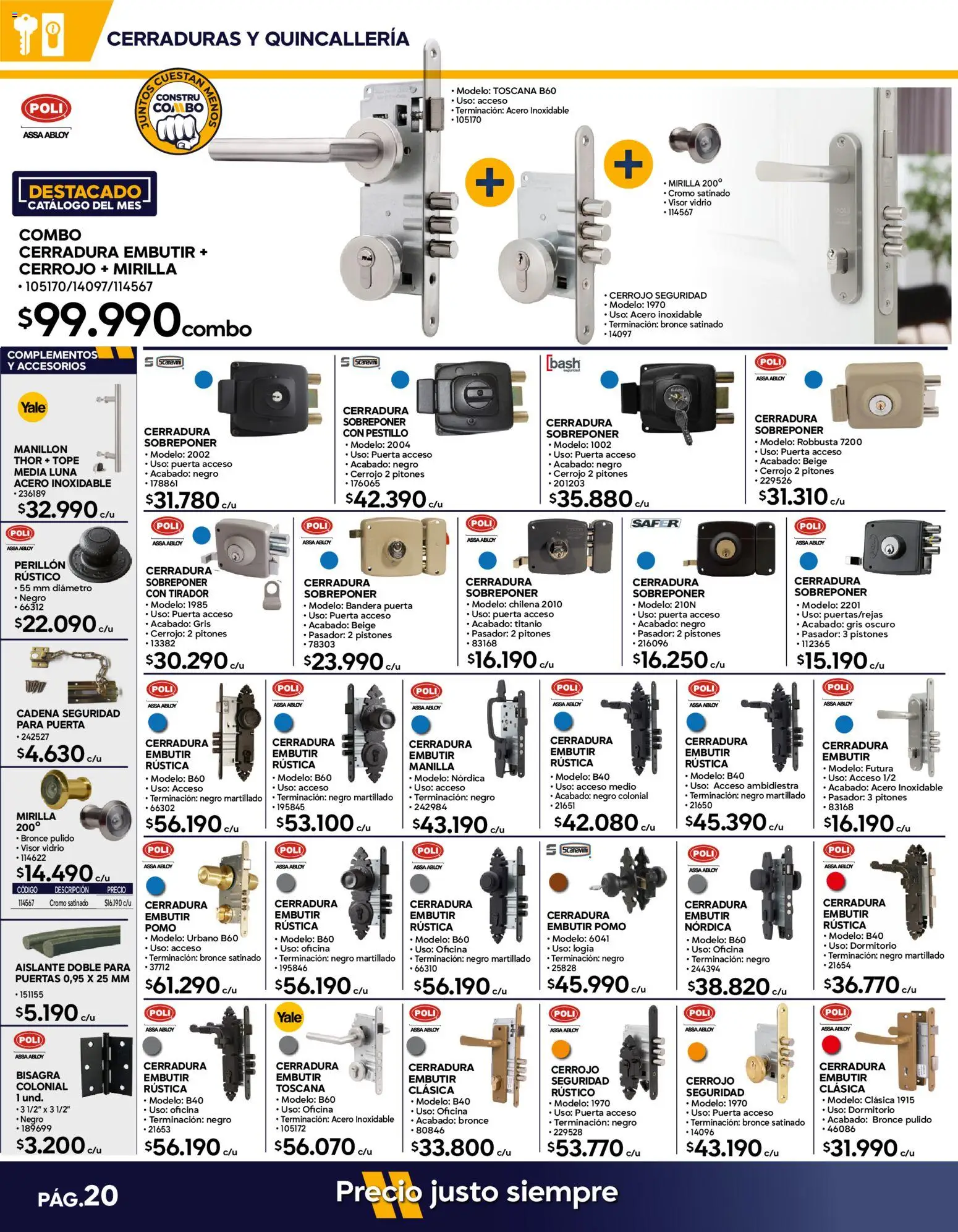 Construmart Ofertas │ válido desde el 01.02.2026 | Página: 20 | Productos: Tirador, Cerradura, Cadena, Pasador
