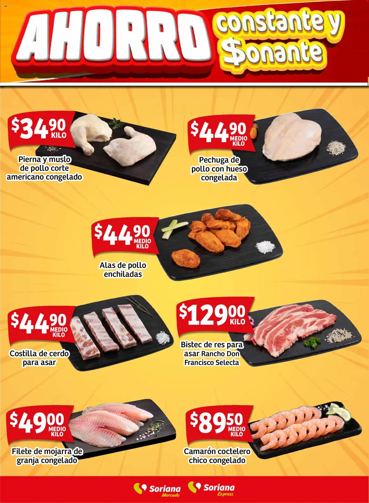 Nuevas ofertas de Soriana válidas en toda la República Mexicana desde el 24.10.2025. ¡Encuentra las mejores ofertas en Soriana - Fin de Semana Mercado: BCS, Son y Sin! | Página: 7 | Productos: Pollo, Cerdo, Res