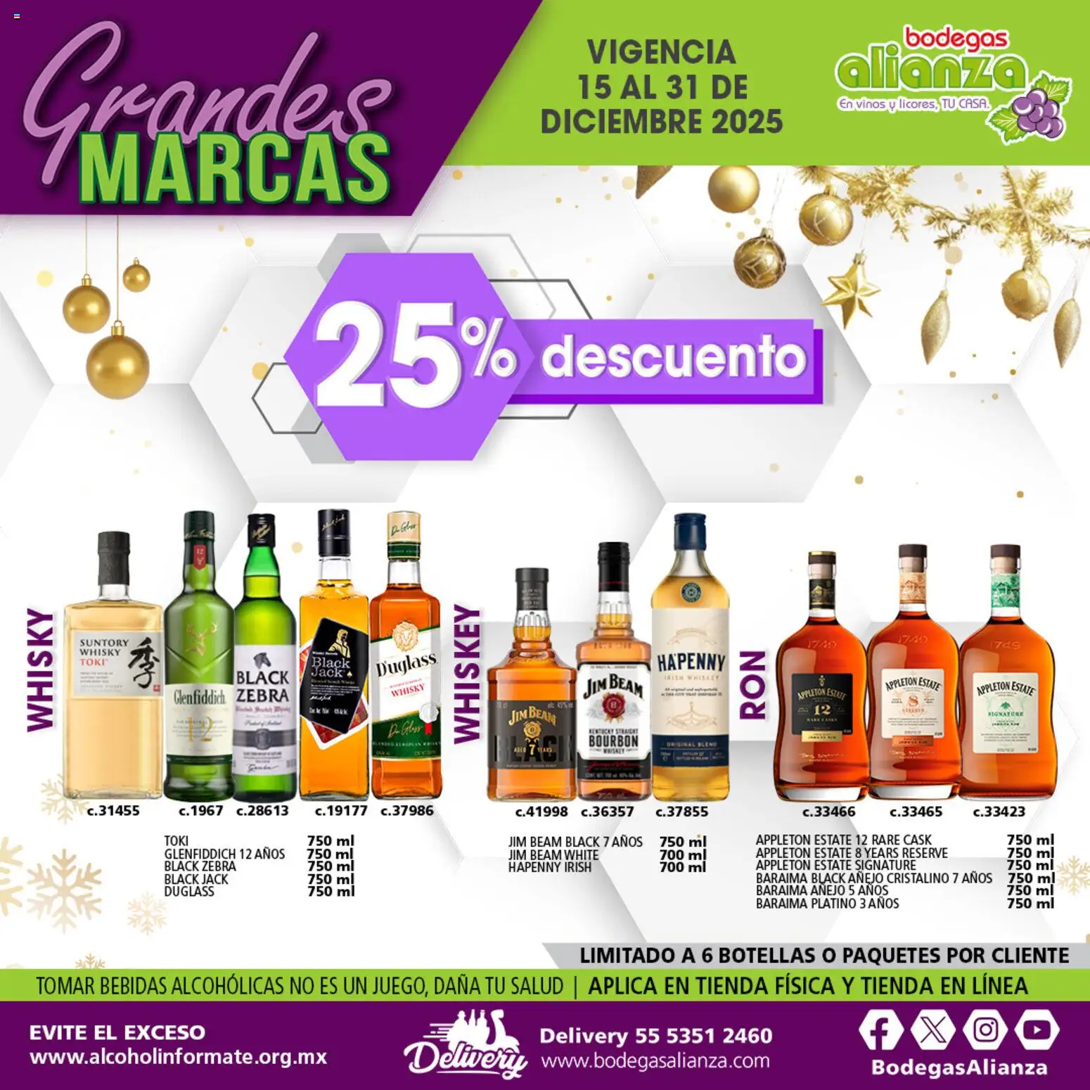 Nuevas ofertas de Bodegas Alianza válidas en toda la República Mexicana desde el 15.12.2025. ¡Encuentra las mejores ofertas en Bodegas Alianza catálogo Grandes Marcas! | Página: 6 | Productos: Whiskey, Whisky