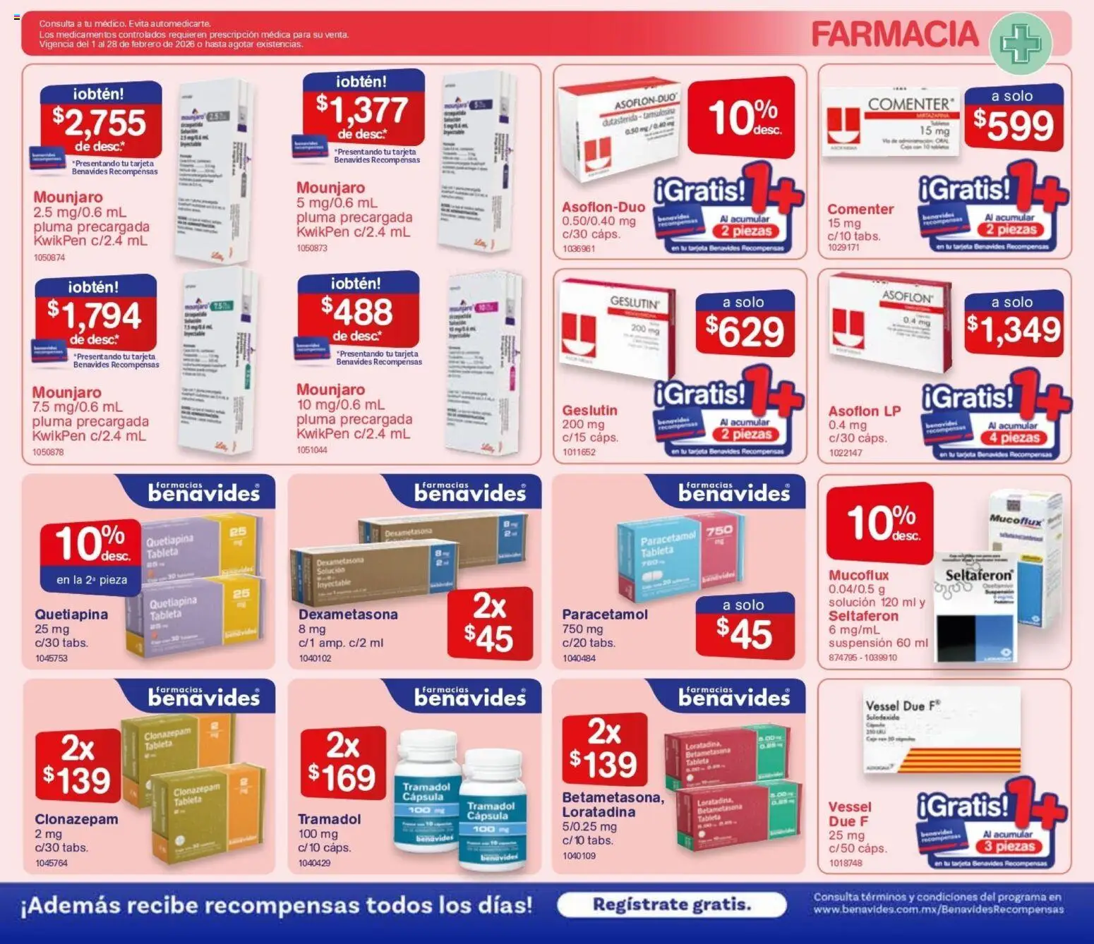 Nuevas ofertas de Farmacia Benavides válidas en toda la República Mexicana desde el 01.01.2026. ¡Encuentra las mejores ofertas en Farmacia Benavides catálogo! | Página: 9