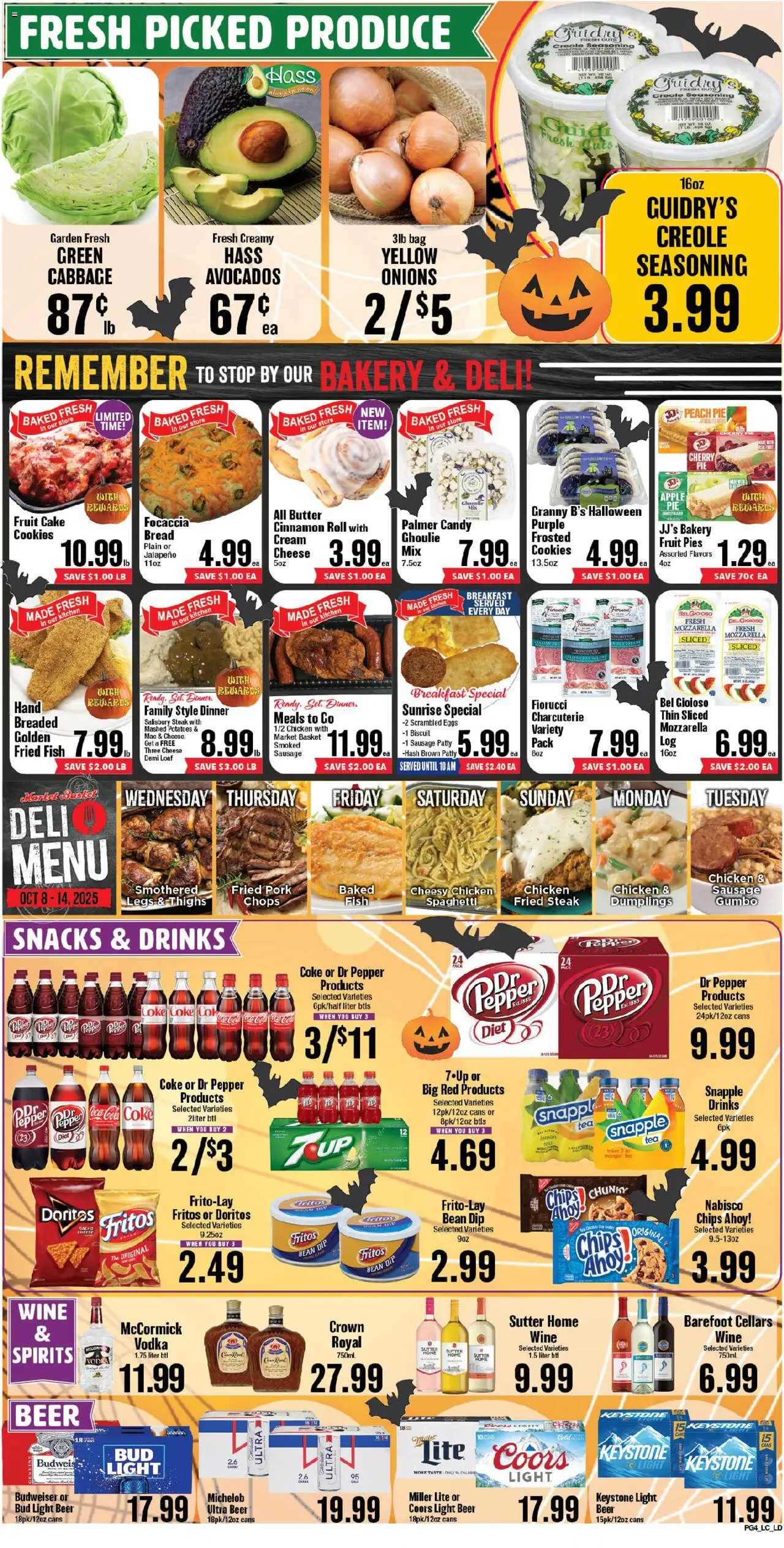 Market Basket - Lake Charles - valid from 08.10.2025 | Page: 4 | Products: Eggs, Salami, Tea, Vodka