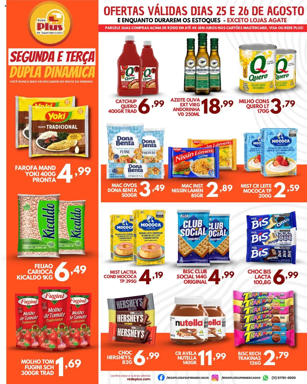 Rede Plus Supermercados Folheto - válido de 25.08.2025 | Página: 3 | Produtos: Milho verde, Chocolate, Creme de leite, Avelã