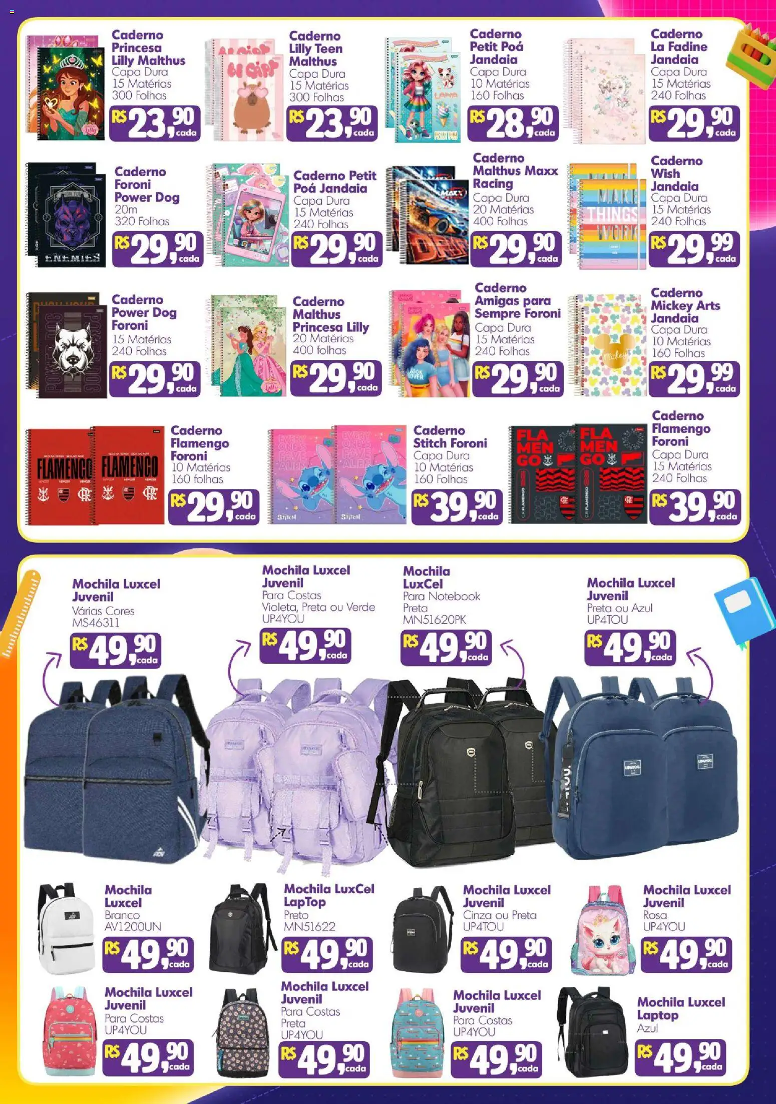 Mateus Folheto - válido de 02.02.2026 | Página: 3 | Produtos: Notebook, Poá, Mochila, Caderno