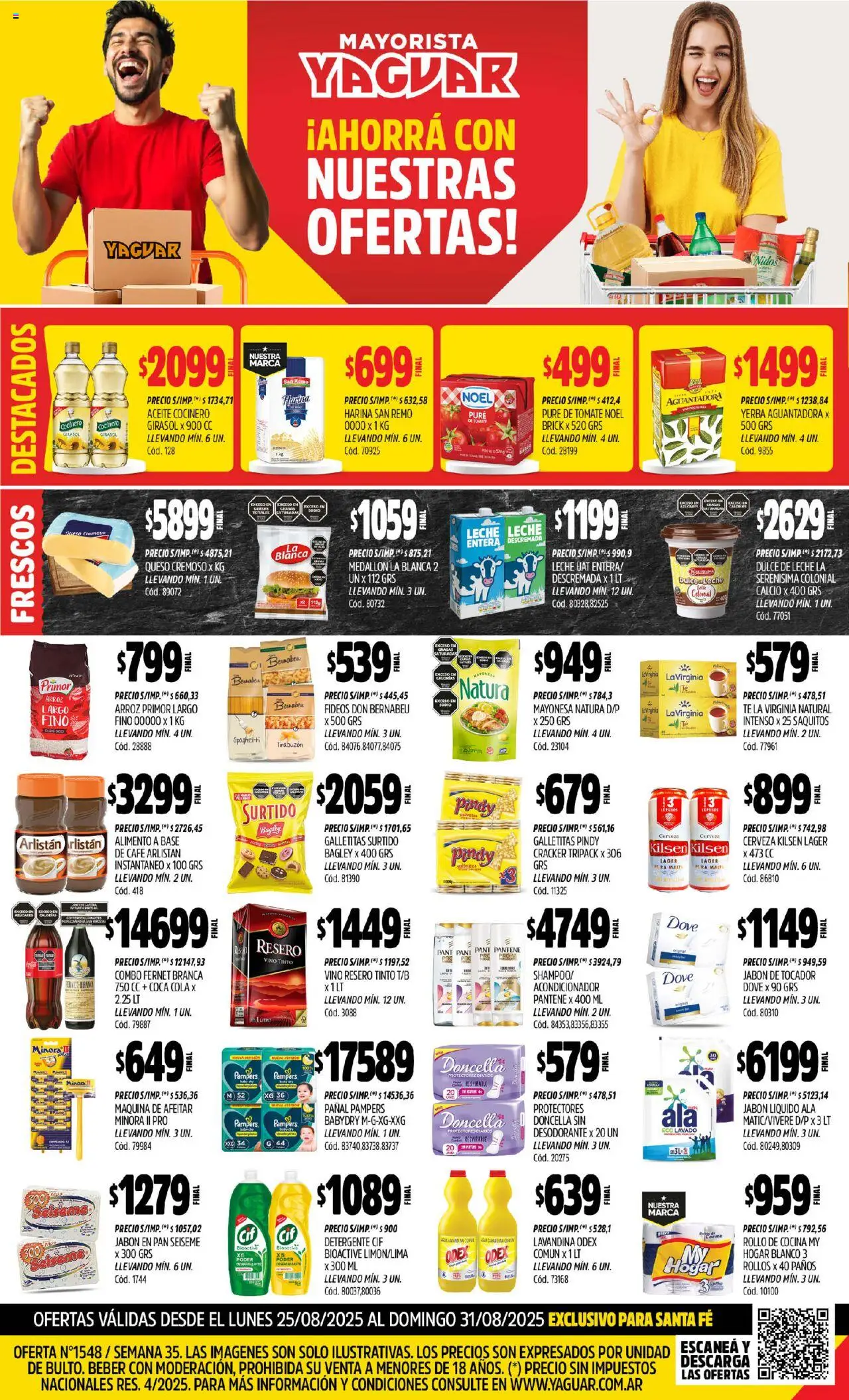 Yaguar - Santa Fe │ válido desde el 25.08.2025 | Página: 1 | Productos: Yerba, Tomate, Pure de Tomate, Fideos