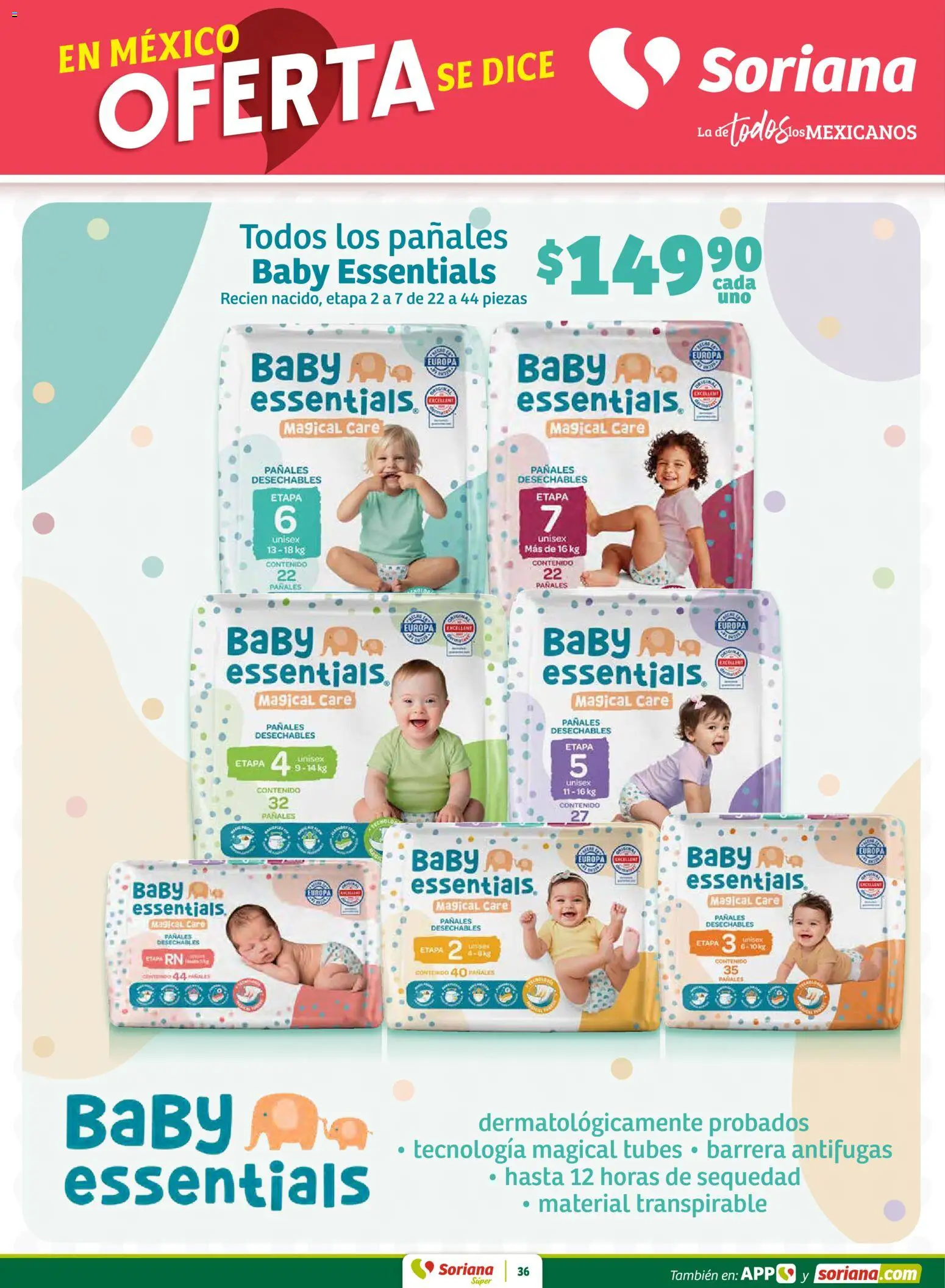 Nuevas ofertas de Soriana válidas en toda la República Mexicana desde el 26.02.2026. ¡Encuentra las mejores ofertas en Soriana - Preciazazaso Súper: Valle de México! | Página: 36 | Productos: Pañales