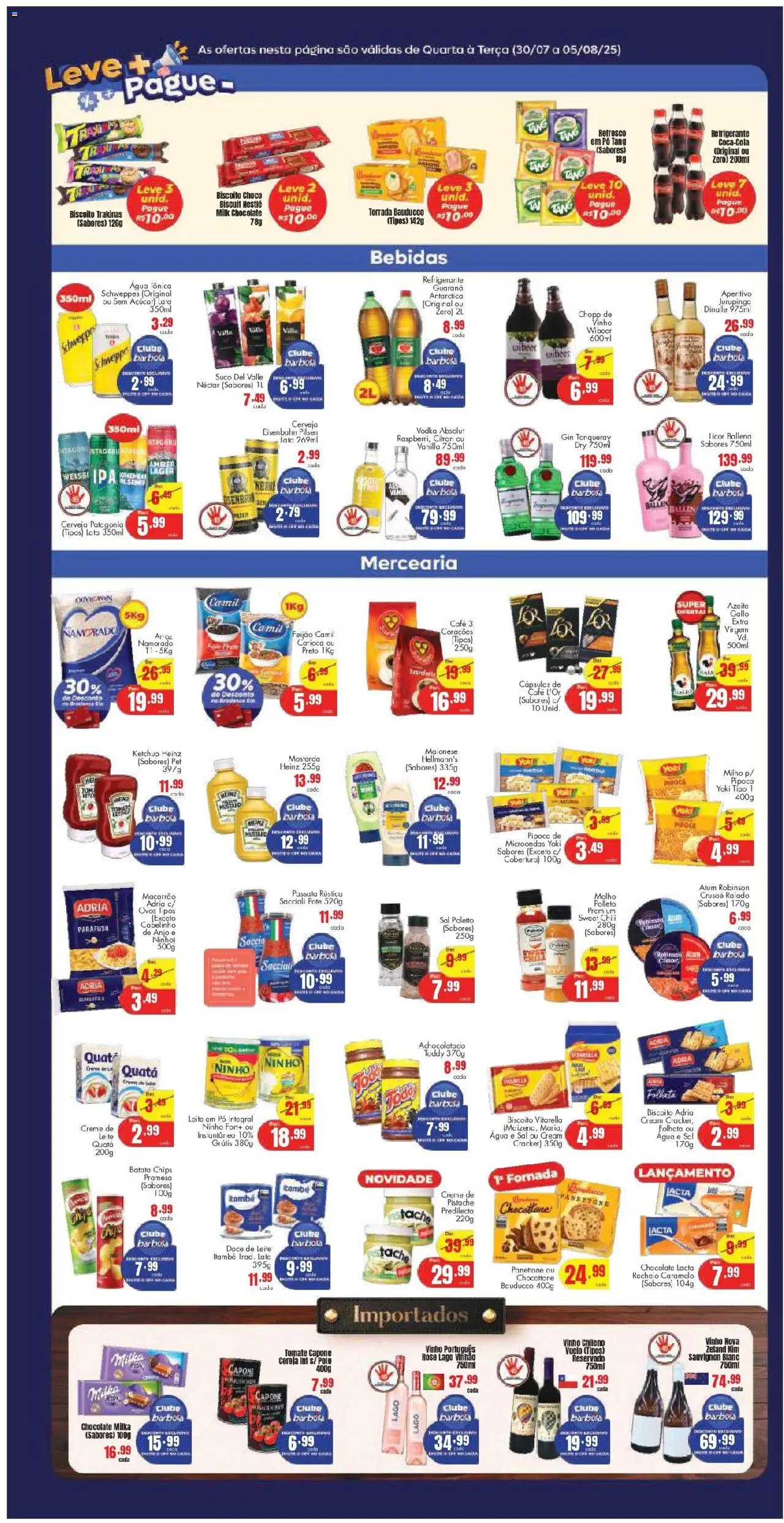 Barbosa Supermercados Folheto - válido de 30.07.2025 | Página: 3 | Produtos: Refresco, Água tônica, Microondas, Creme