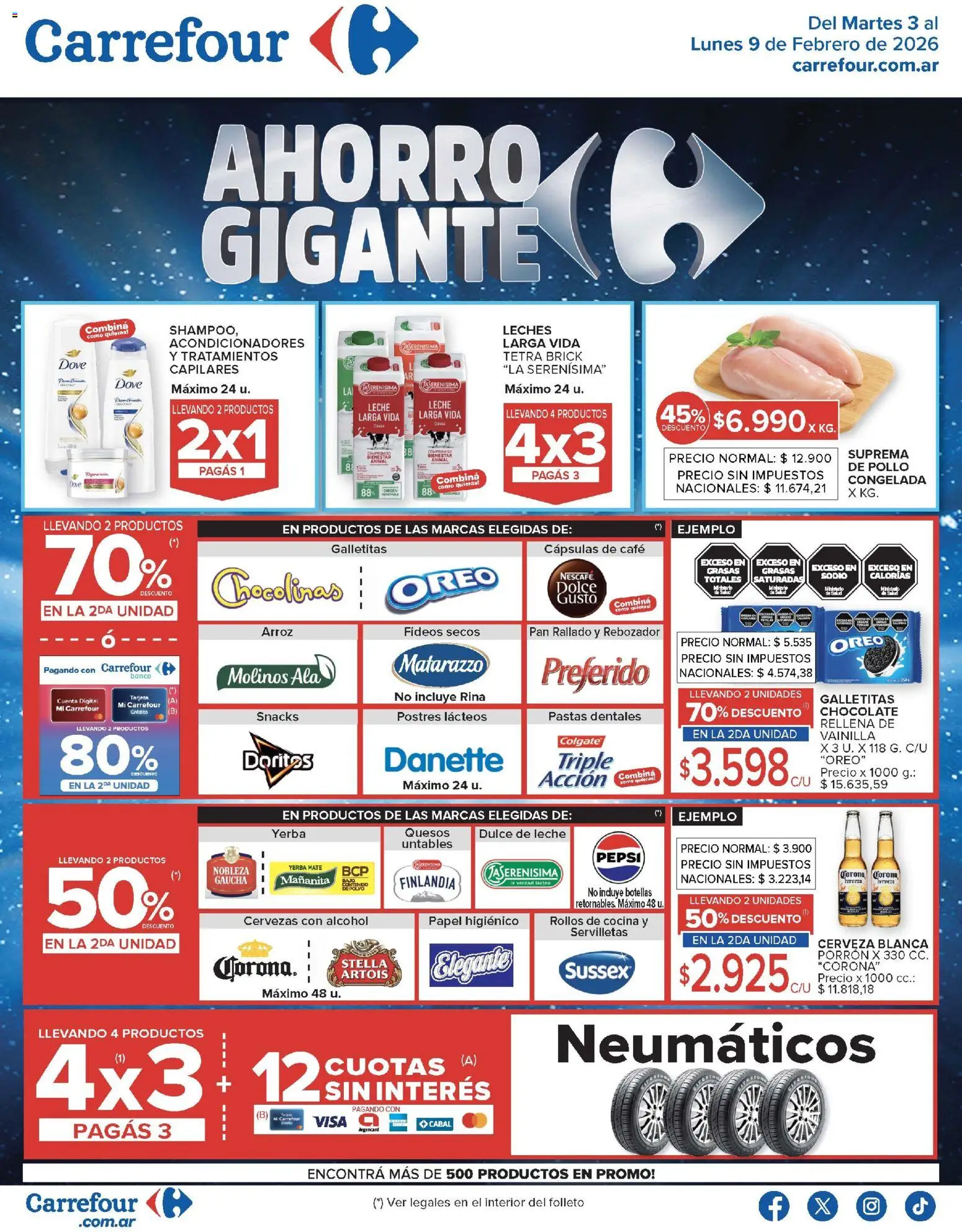 Carrefour ofertas │ válido desde el 03.02.2026 | Página: 1 | Productos: Galletitas, Yerba, Pan, Fideos