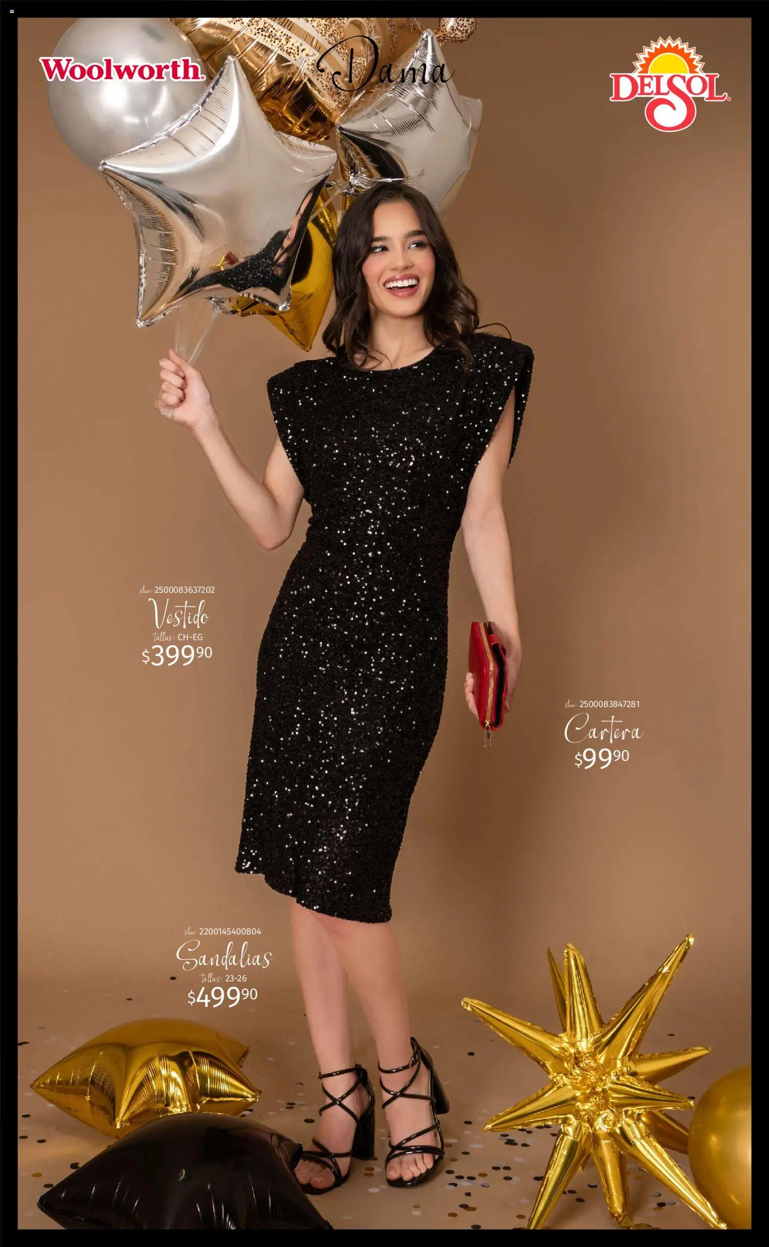 Nuevas ofertas de Del Sol y Woolworth válidas en toda la República Mexicana desde el 11.12.2025. ¡Encuentra las mejores ofertas en Del Sol y Woolworth catálogo Luce el Invierno! | Página: 5 | Productos: Vestido, Sandalias