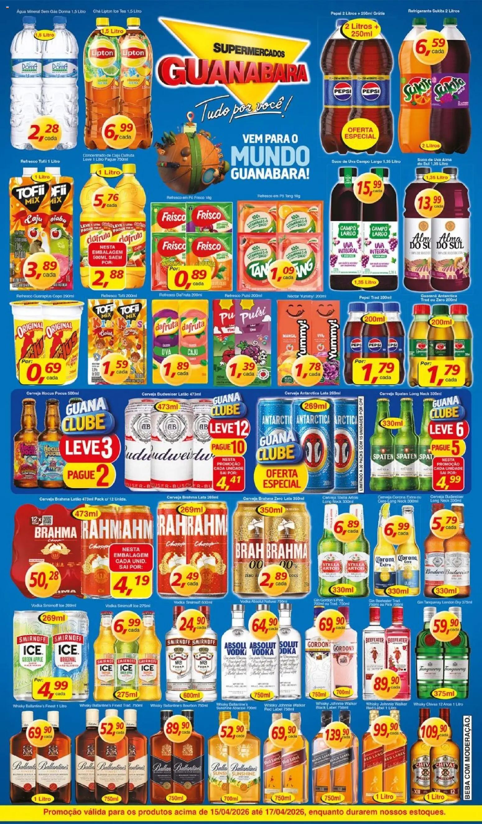 Supermercados Guanabara Folheto - válido de 15.04.2026 | Página: 4 | Produtos: Frisco, Refresco, Abacaxi, Bourbon