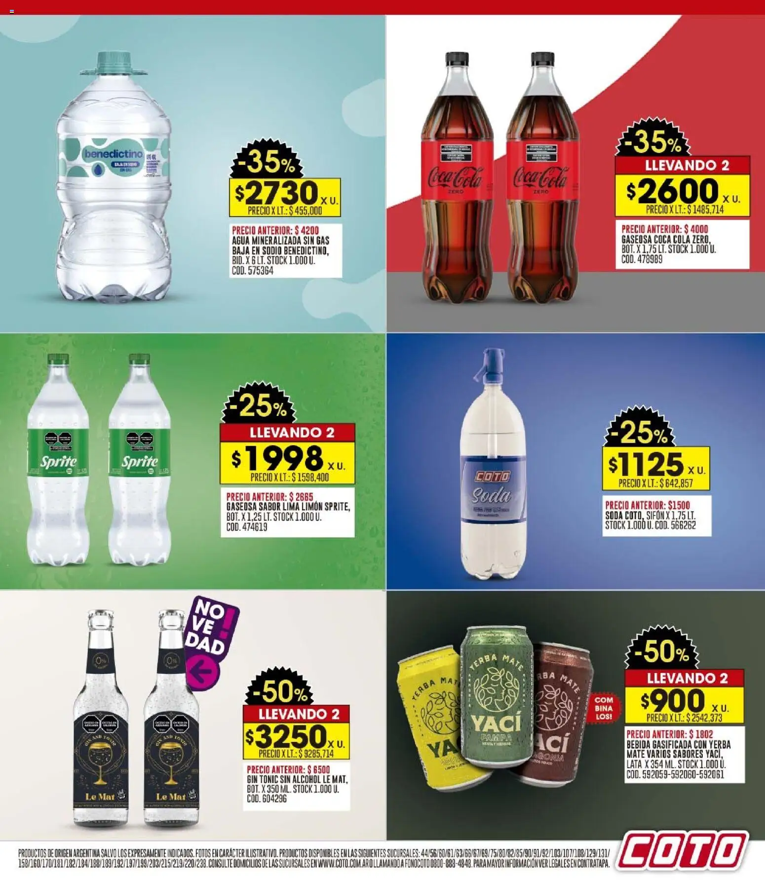 Coto - Ofertas │ válido desde el 03.11.2025 | Página: 9 | Productos: Yerba, Gin, Agua, Limón