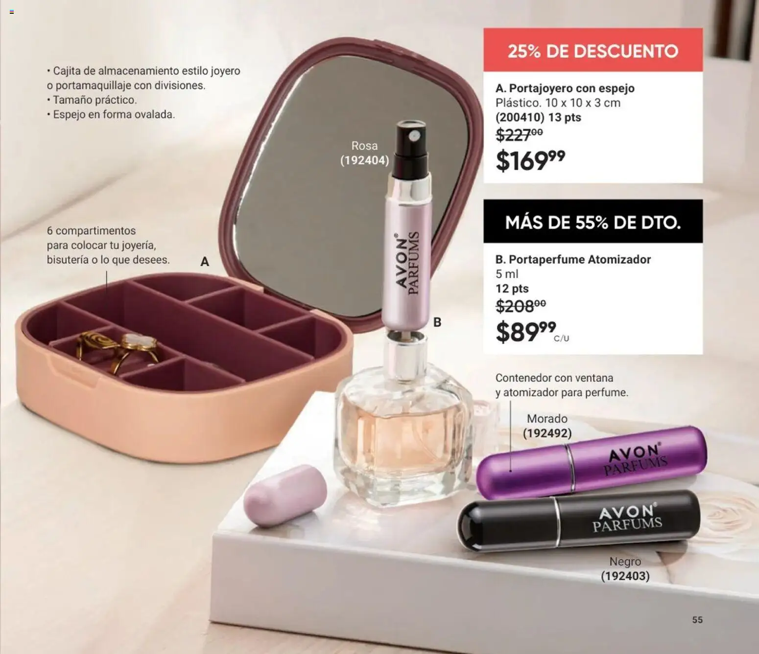 Nuevas ofertas de AVON válidas en toda la República Mexicana desde el 20.12.2025. ¡Encuentra las mejores ofertas en AVON Casa & Estilo 1 2026! | Página: 57 | Productos: Contenedor, Espejo, Perfume