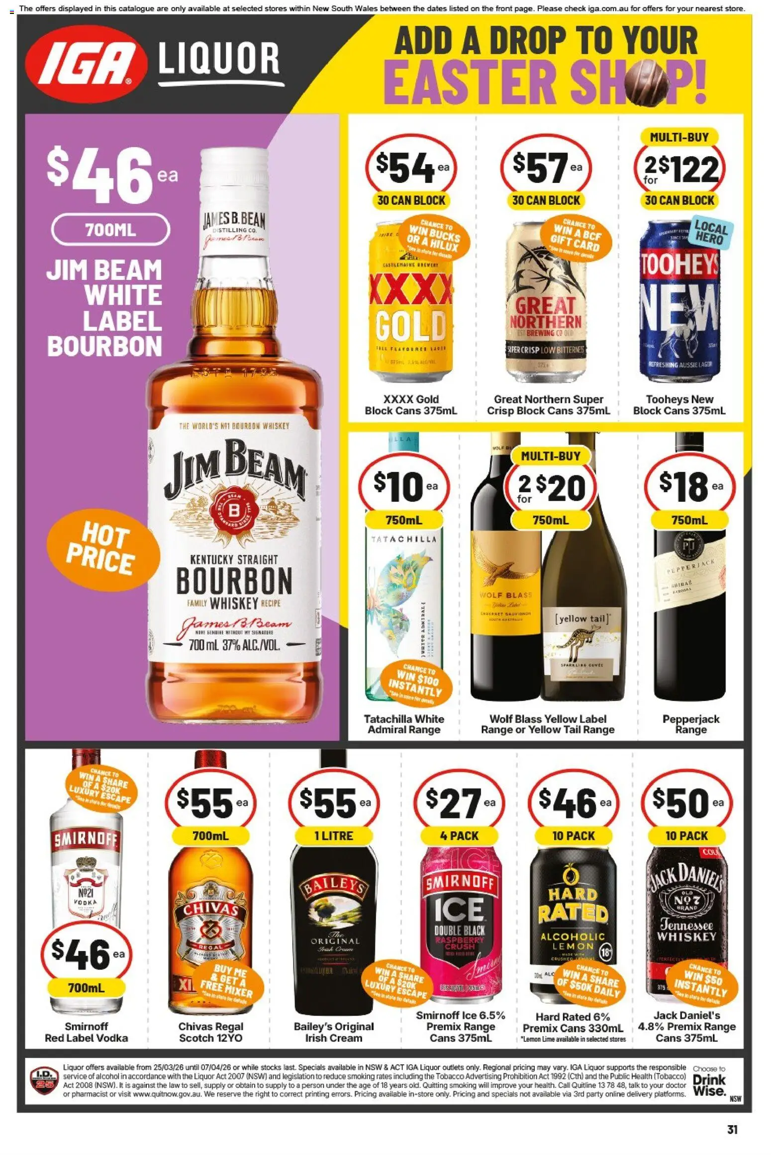 IGA catalogue - valid from 01.04.2026 | Page: 34 | Products: Bourbon, Whiskey, Lemon, Scotch