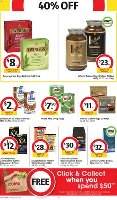 Preview of Coles Catalogue  - valid from 18.02.2026 | Page: 30 | Products: Milk, Coffee, Passionfruit, Water