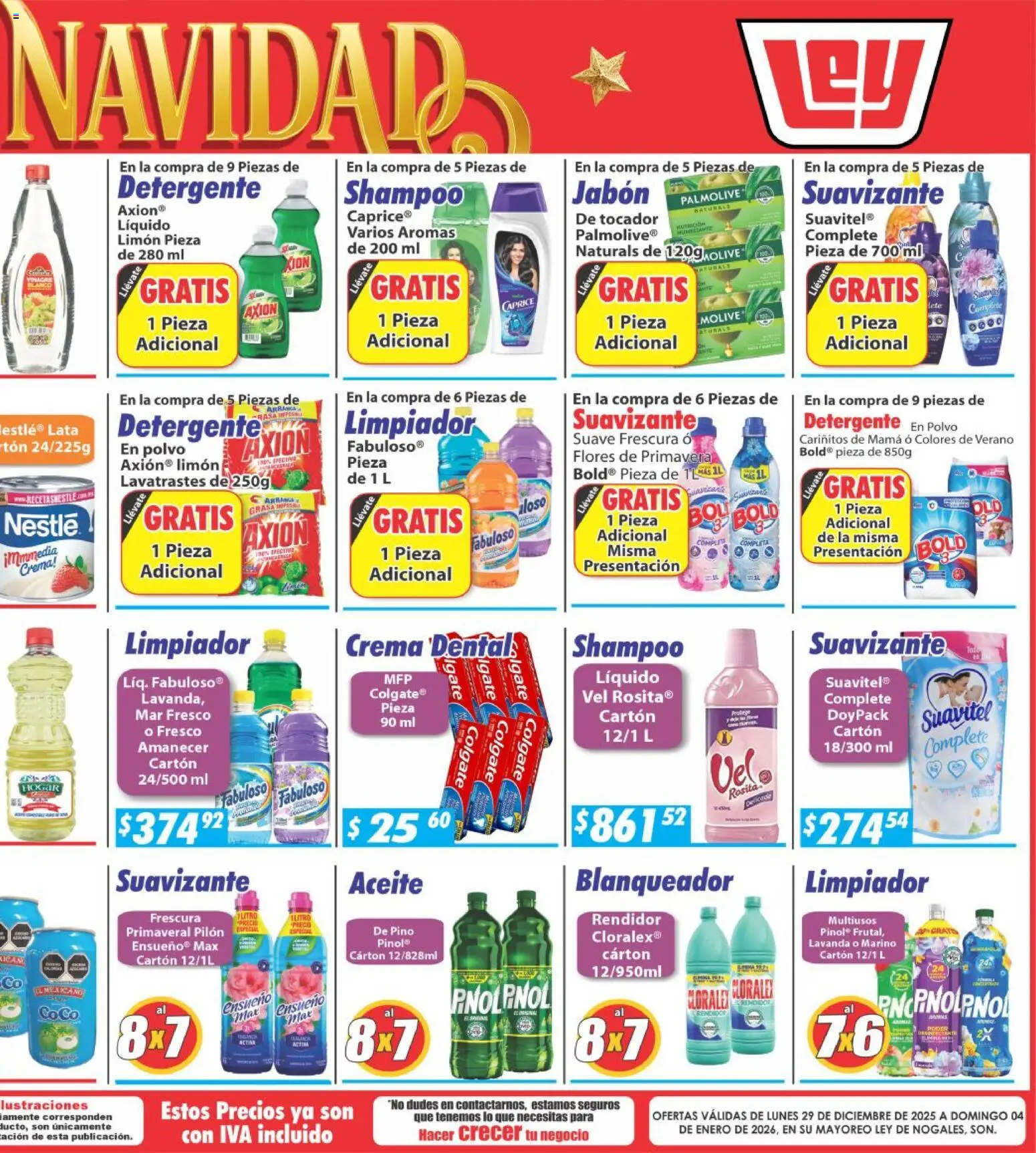 Nuevas ofertas de Casa Ley válidas en toda la República Mexicana desde el 29.12.2025. ¡Encuentra las mejores ofertas en Casa Ley folleto Nogales! | Página: 5 | Productos: Detergente, Limón, Aceite, Suavizante