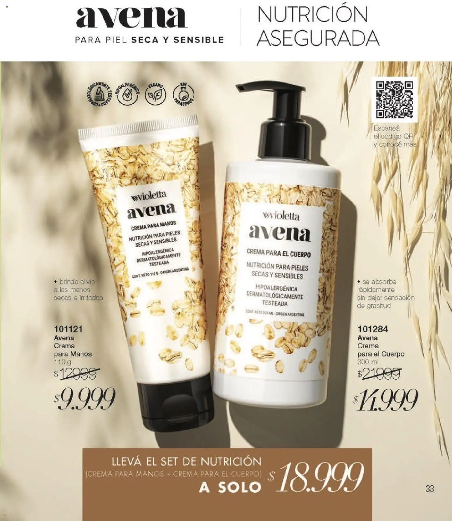 Violetta - Violetta Cosméticos │ válido desde el 30.03.2026 | Página: 33 | Productos: Avena, Crema para el cuerpo, Crema