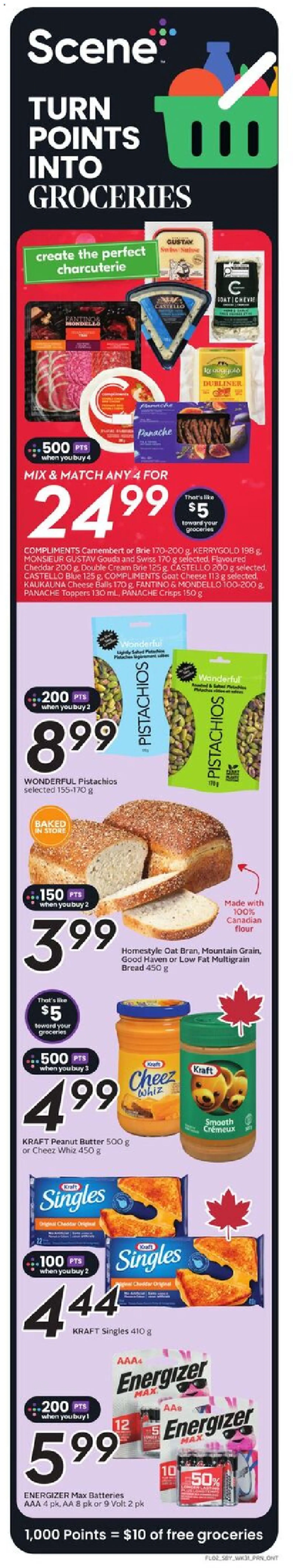 Sobeys flyer valid from 27.11.2025 | Page: 2 | Products: Cream, Butter, Cheese, Bread