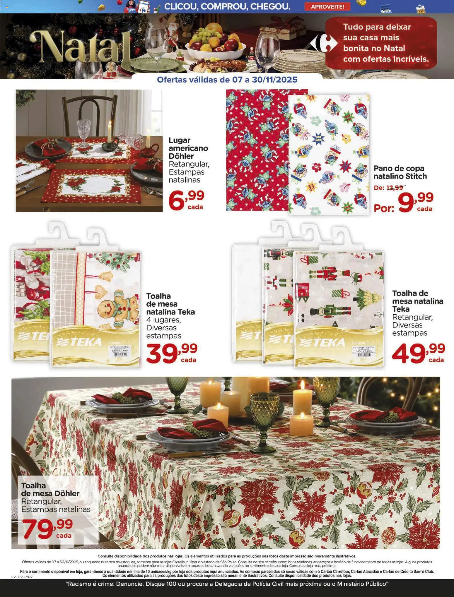 Carrefour Folheto - válido de 07.11.2025 | Página: 12 | Produtos: Mesa, Copa, Toalha de mesa