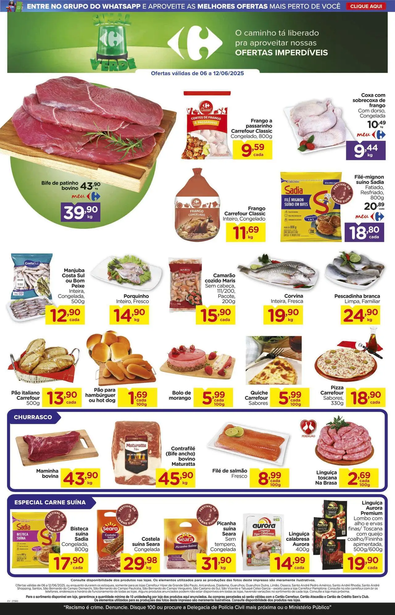 Carrefour Folheto - válido de 06.06.2025 | Página: 4 | Produtos: Filé mignon, Maminha, Queijo, Bolo