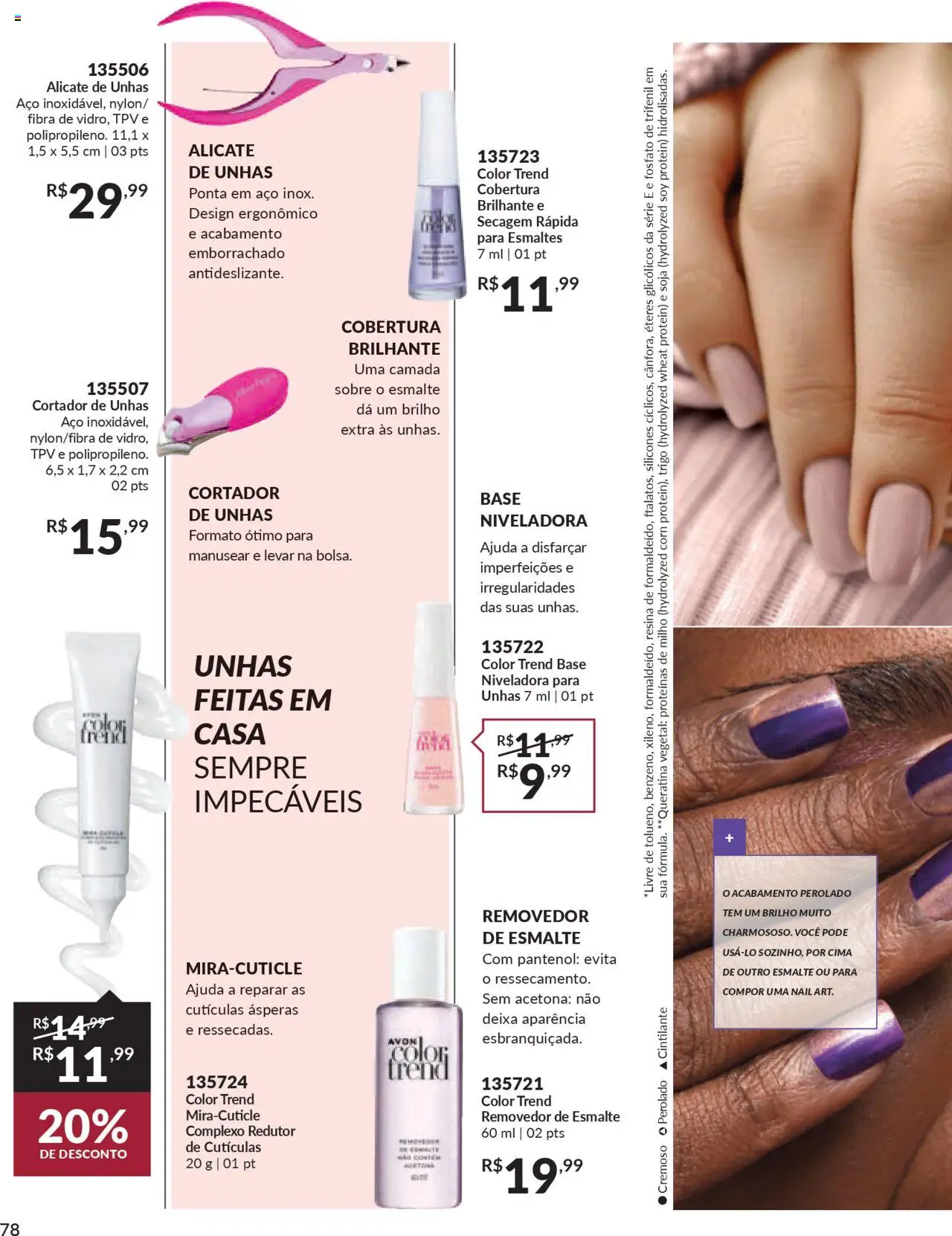 Avon Folheto - válido de 16.06.2025 | Página: 78 | Produtos: Base, Removedor de esmalte, Soja, Cortador