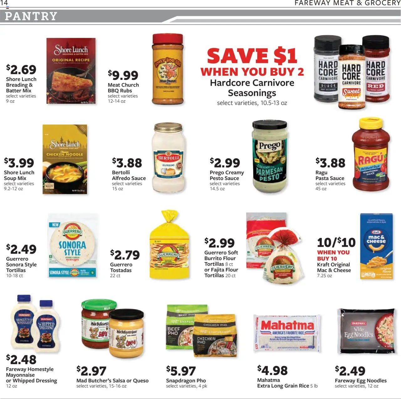 Fareway Weekly Ad - valid from 08.09.2025 | Page: 14 | Products: Noodles, Pasta, Mayonnaise, Sauce