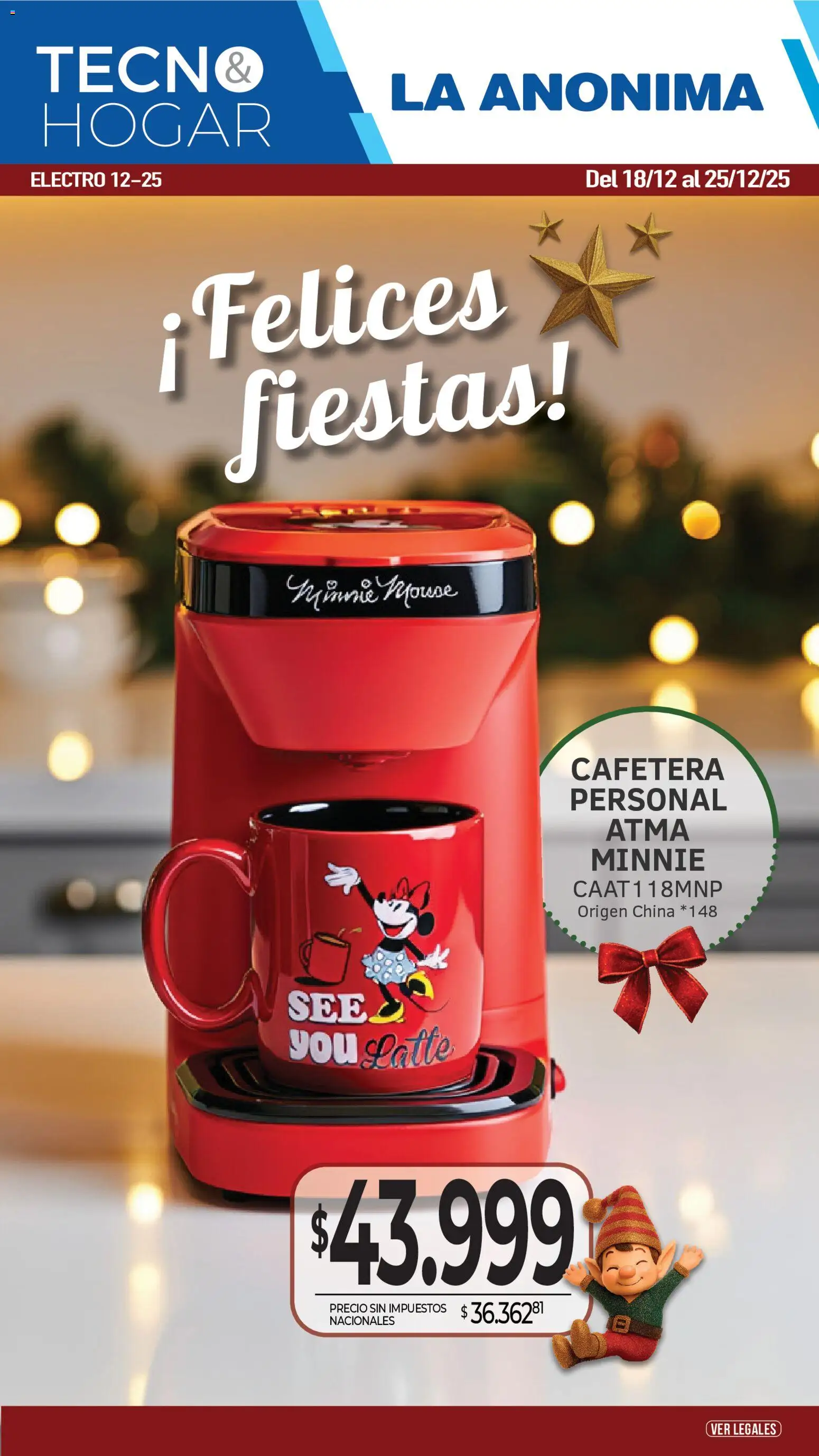 La Anonima Tecno Hogar Fiestas │ válido desde el 18.12.2025 | Página: 1 | Productos: Cafetera, Mouse