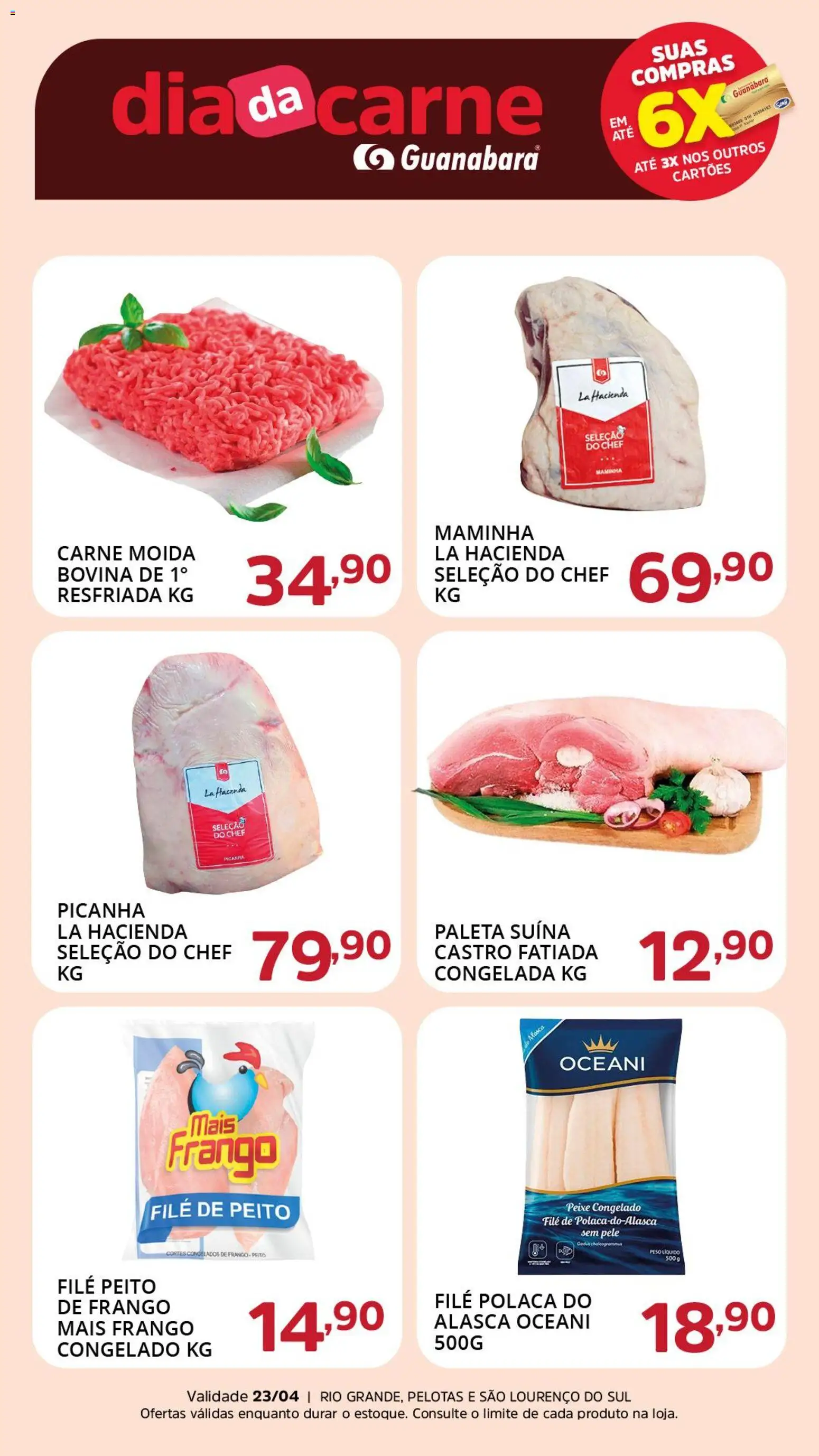Supermercado Guanabara Folheto - válido de 23.04.2026 | Página: 1 | Produtos: Picanha, Peixe, Carne, Frango