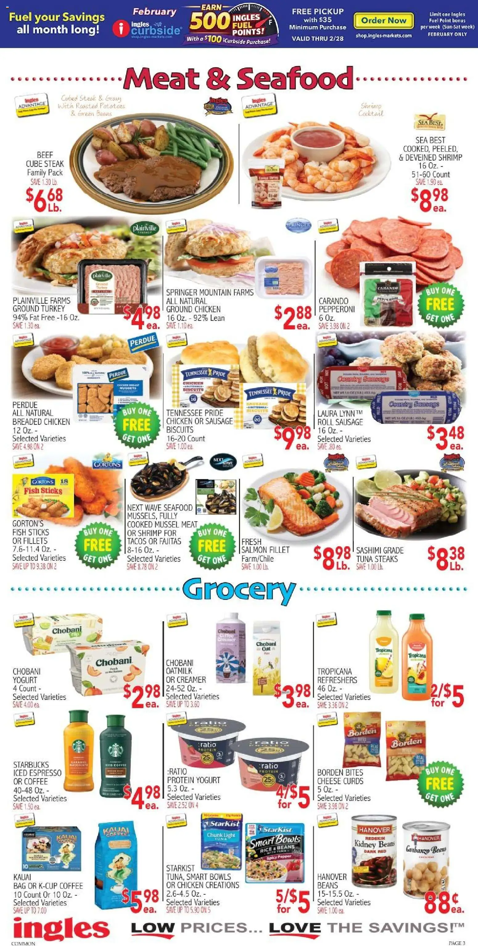 Ingles Weekly Ad - valid from 18.02.2026 | Page: 3 | Products: Cheese, Rice, Seafood, Bag