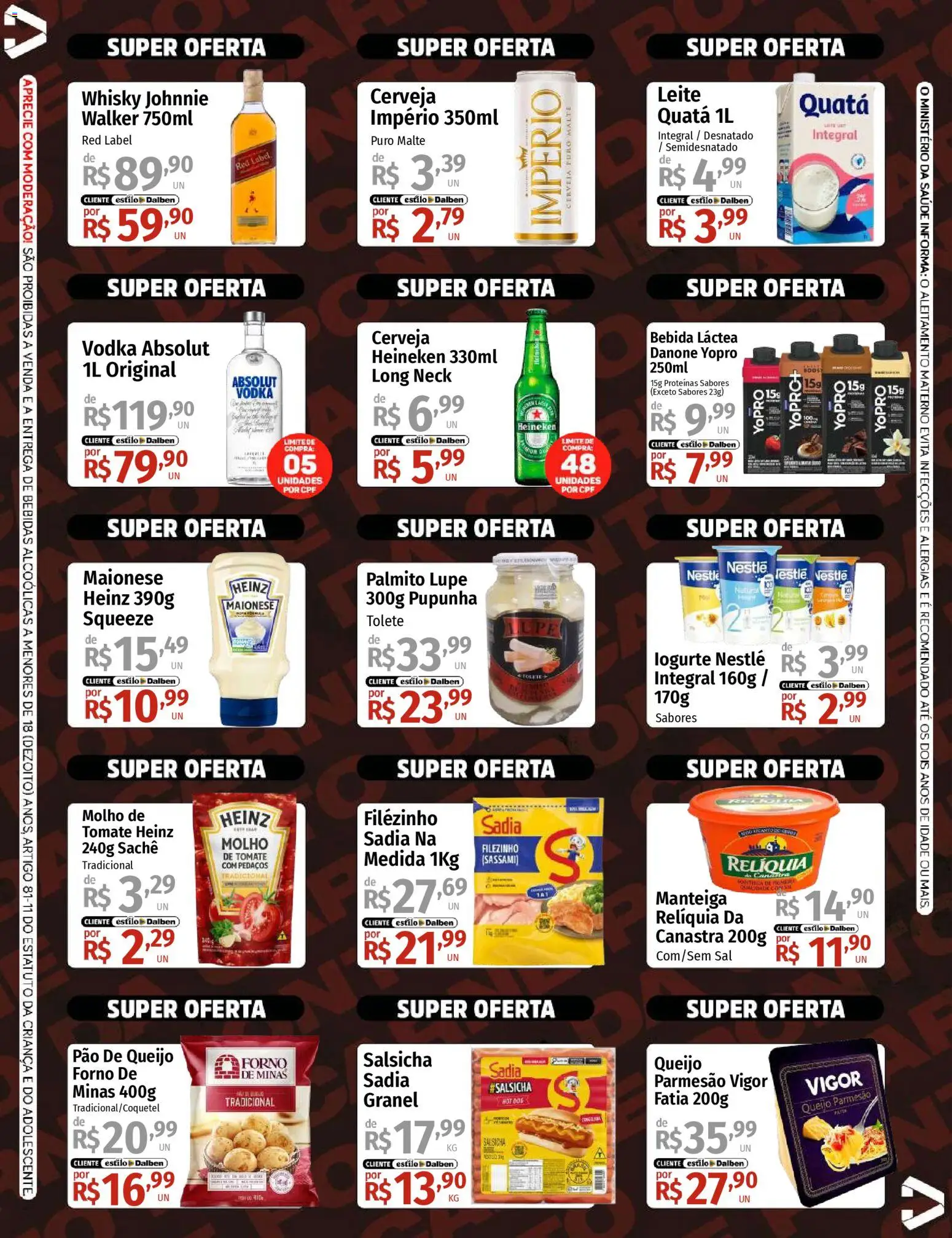 Supermercado Dalben Folheto - válido de 25.02.2026 | Página: 2 | Produtos: Bebida, Queijo parmesão, Sal, Pão de queijo