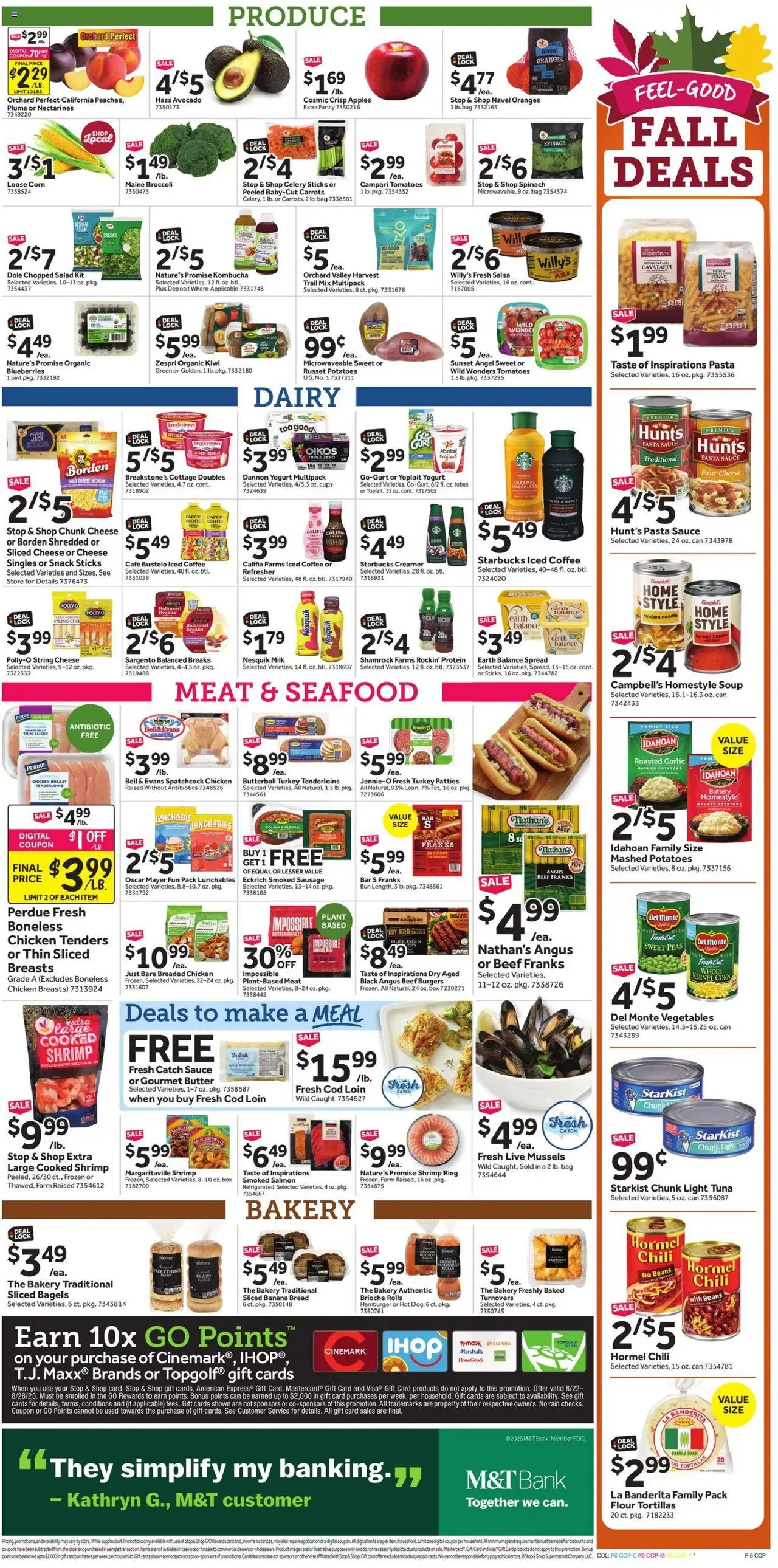 Stop & Shop Weekly Circular - NY - valid from 22.08.2025 | Page: 12 | Products: Butter, Yogurt, Pasta, Sauce