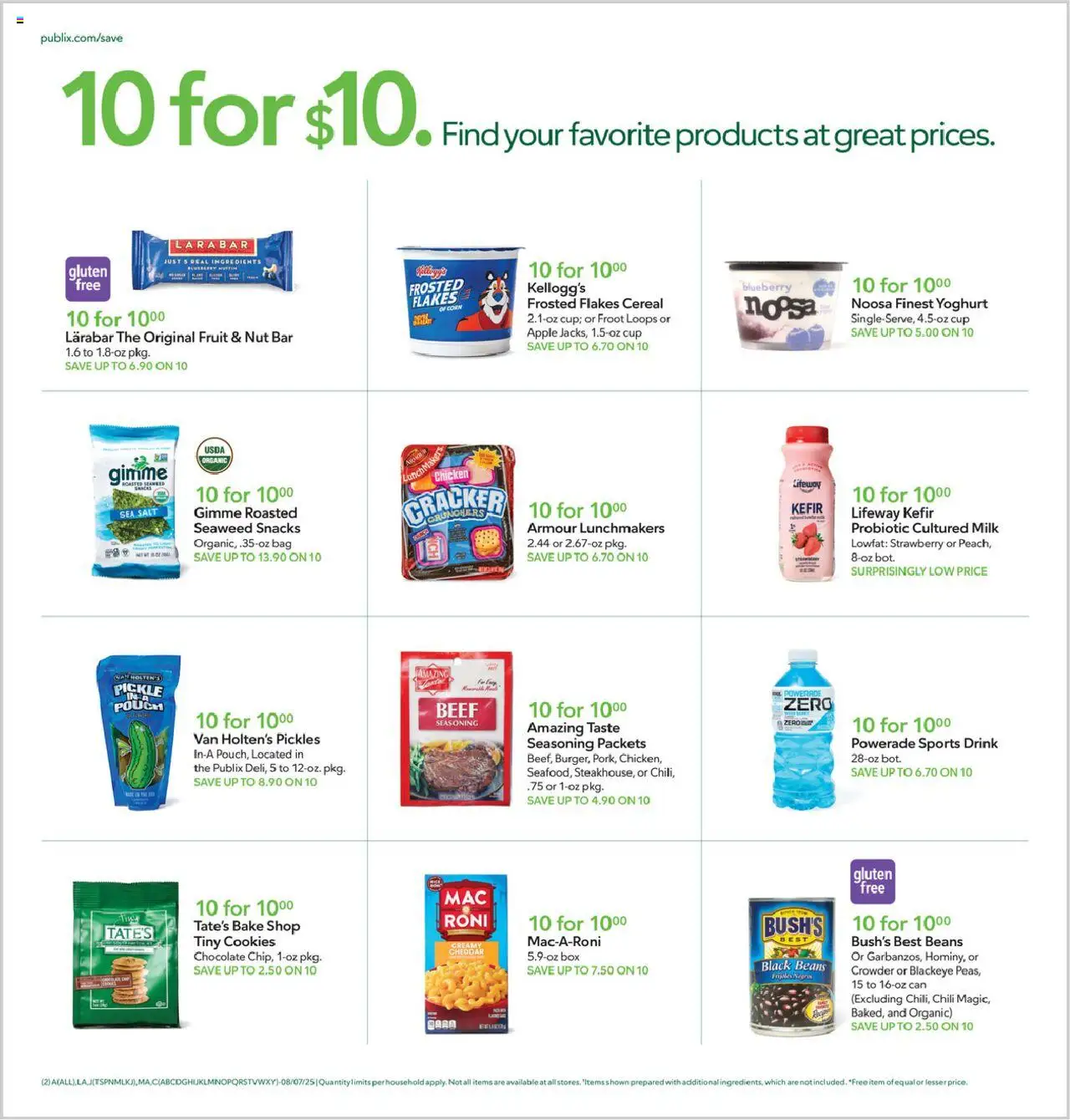 Publix Weekly Ad - valid from 06.08.2025 | Page: 2 | Products: Box, Milk, Salt, Bag