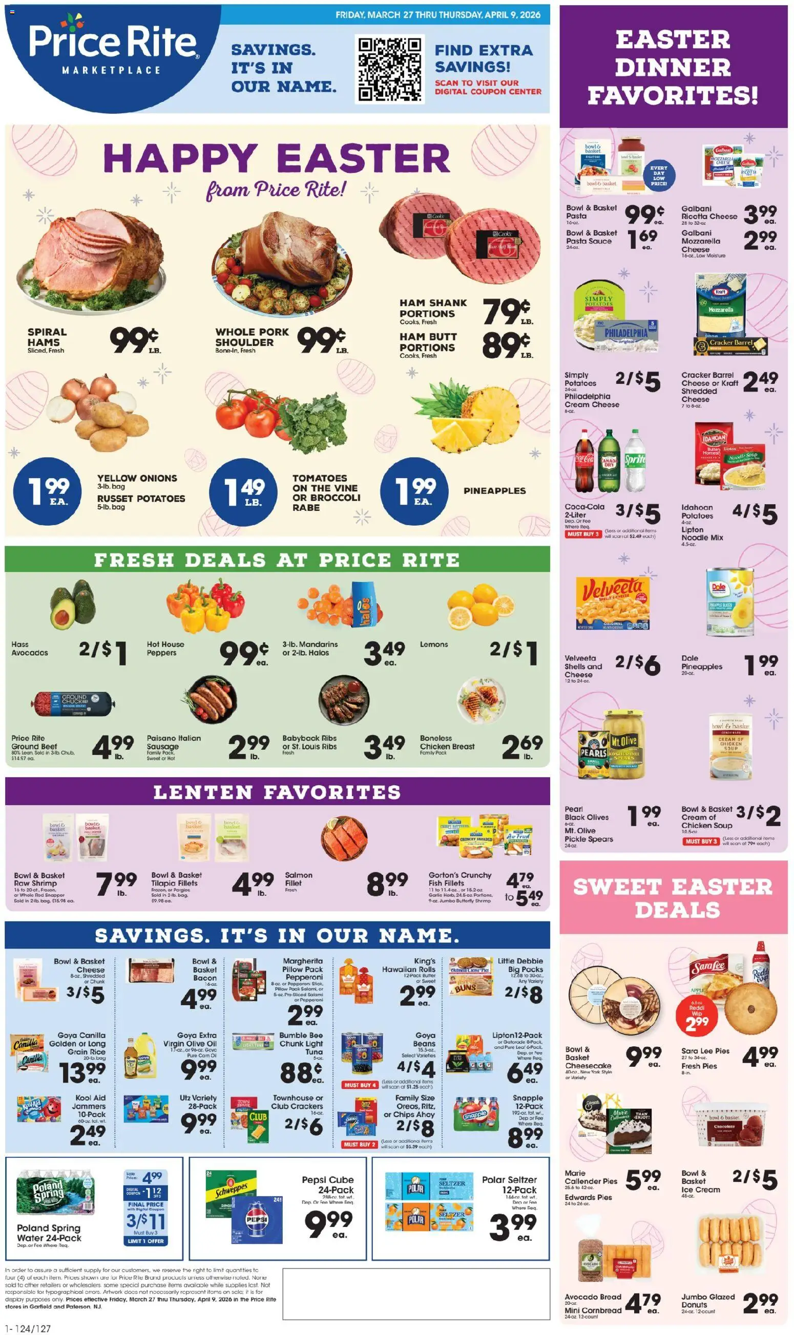 Price Rite Weekly Ad - valid from 26.03.2026 | Page: 1 | Products: Pillow, Ham, Fish, Bag
