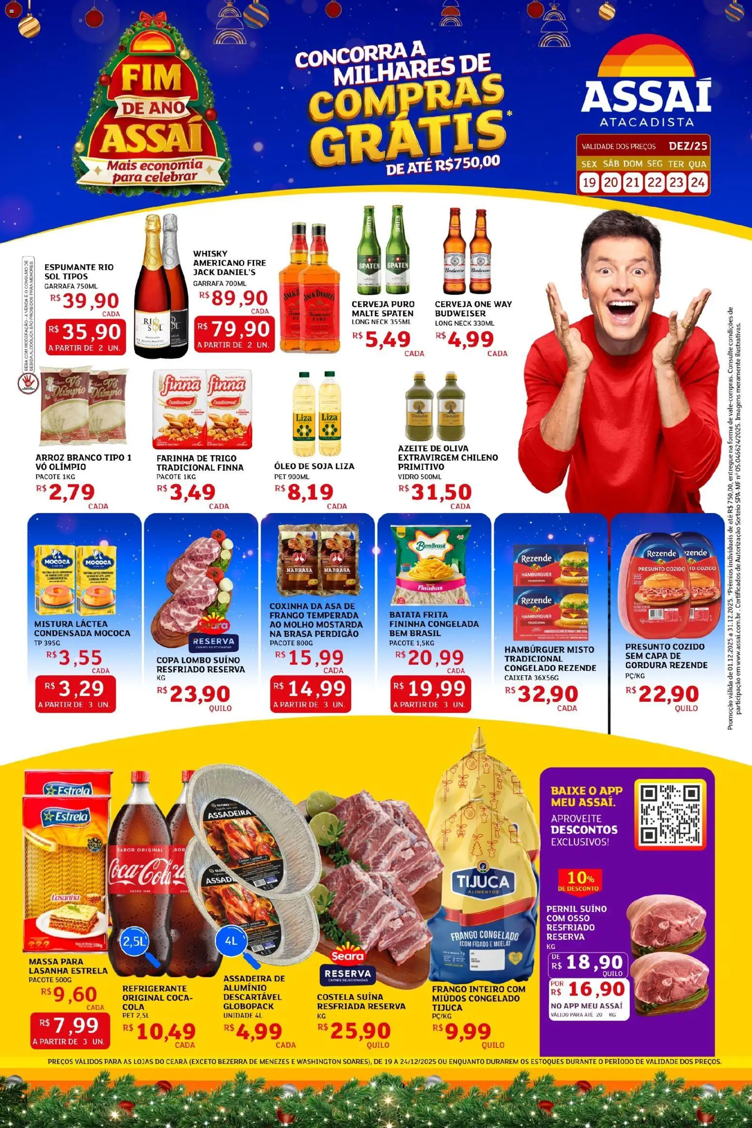 Assaí Atacadista Folheto - válido de 19.12.2025 | Página: 1 | Produtos: Whisky, Óleo, Hambúrguer, Frango