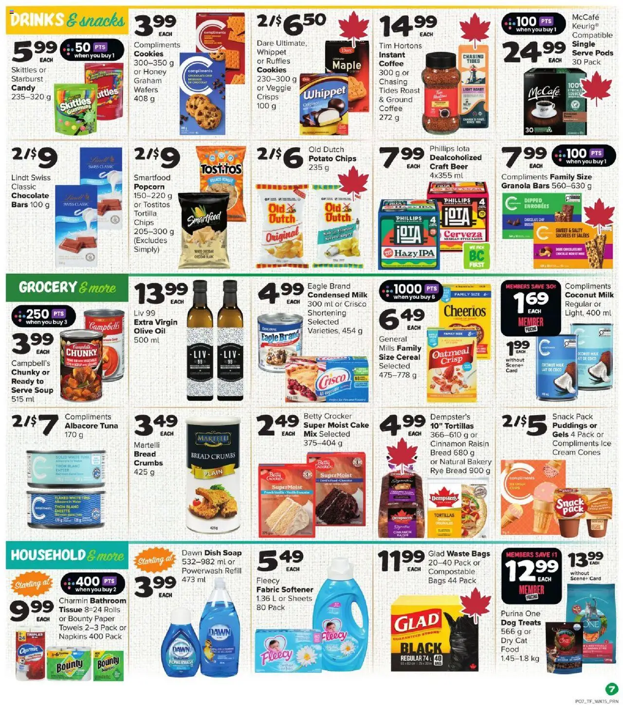 Thrifty Foods flyer valid from 07.08.2025 | Page: 9 | Products: Cream, Cookies, Fabric softener, Chocolate