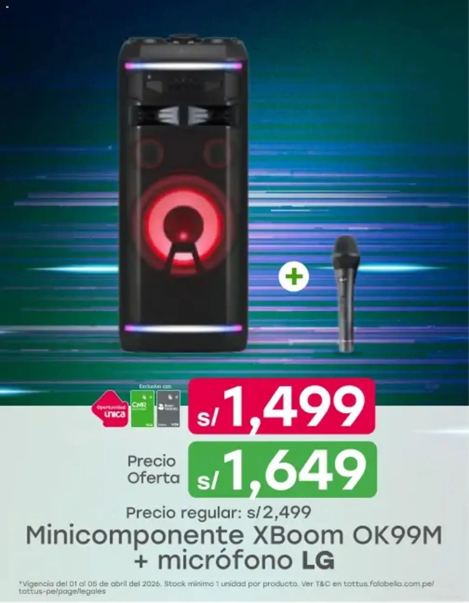 Catálogo Tottus válido desde 01.04.2026 | Página: 1 | Productos: Micrófono