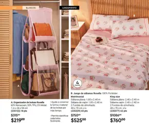 Vista previa de A. Organizador de bolsas Rosella, 65% Nonwoven, 30% TPU, 5% Metal. 1 m x 36 x 94 cm, nuevo folleto de la tienda, válido en México a partir del 02.04.2026 | Página: 88 | Productos: Bolsa, Juego, Organizador, Almohada