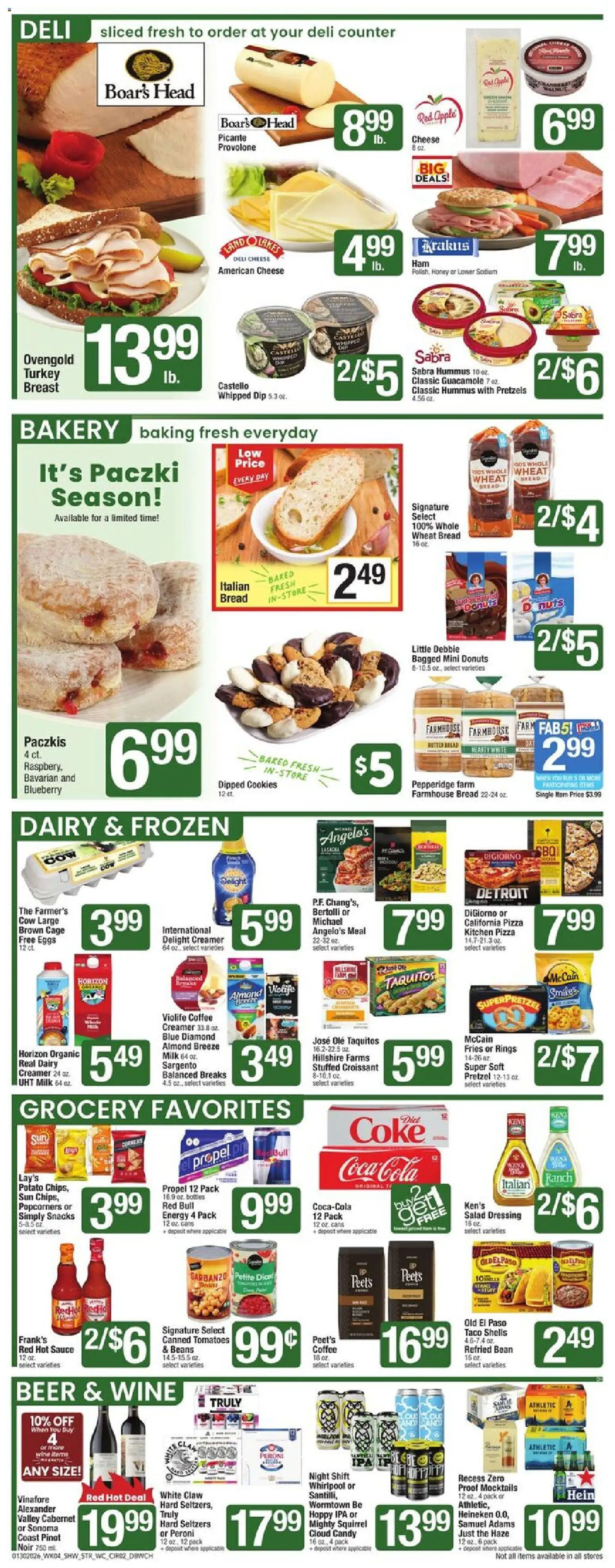 Star Market Weekly Ad - MA - valid from 30.01.2026 | Page: 2 | Products: Wine, Beer, Tomatoes, Sauce