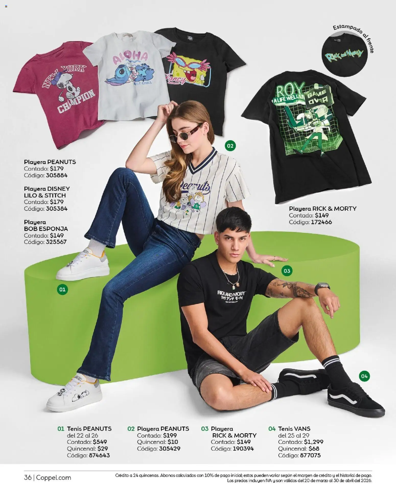 Nuevas ofertas de Coppel válidas en toda la República Mexicana desde el 01.03.2026. ¡Encuentra las mejores ofertas en Coppel catálogo Vacaciones Semana Santa! | Página: 36 | Productos: Tenis, Esponja, Playera