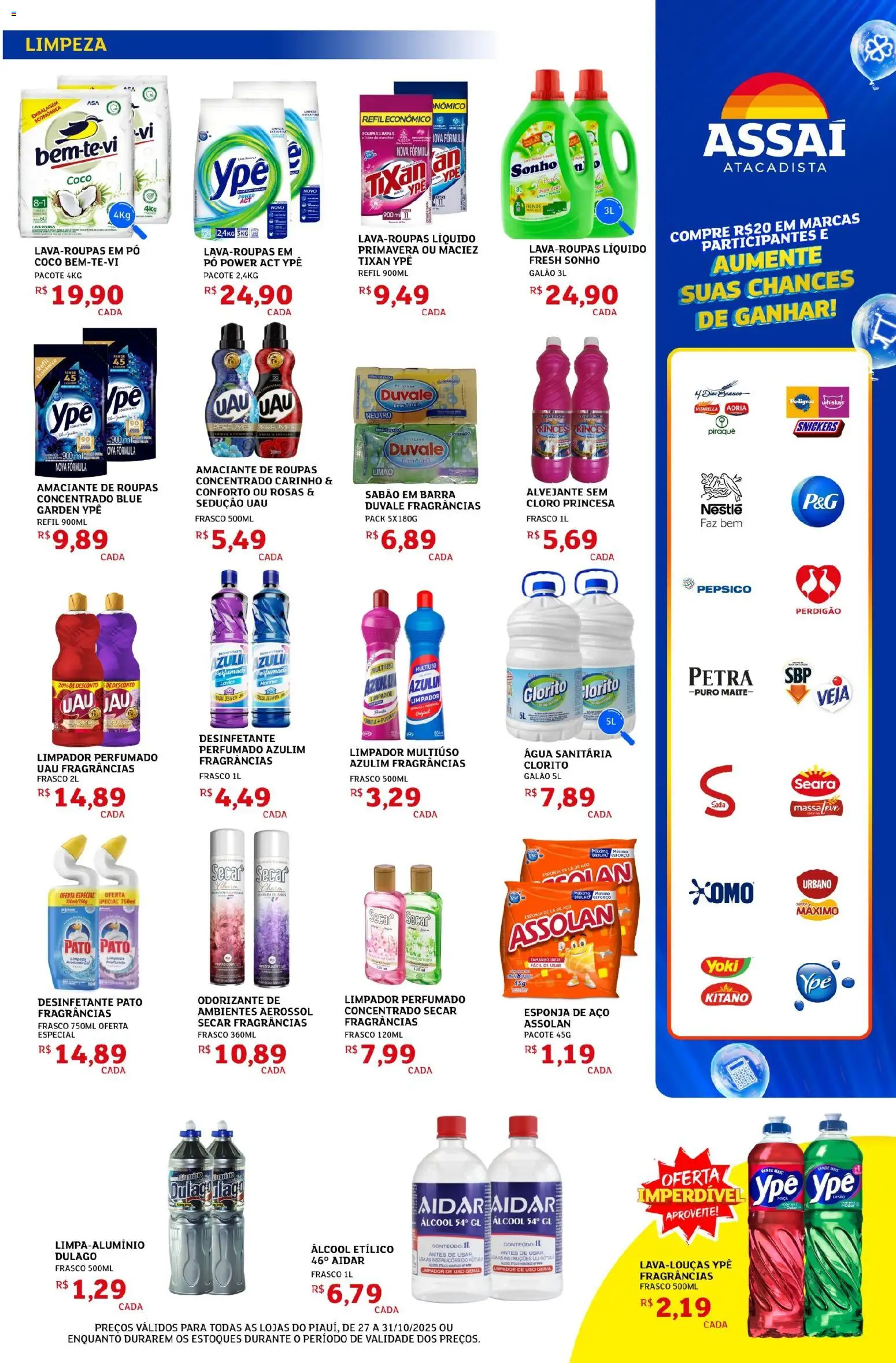 Assaí Atacadista Folheto - válido de 27.10.2025 | Página: 7 | Produtos: Coco, Pó, Alvejante, Roupas