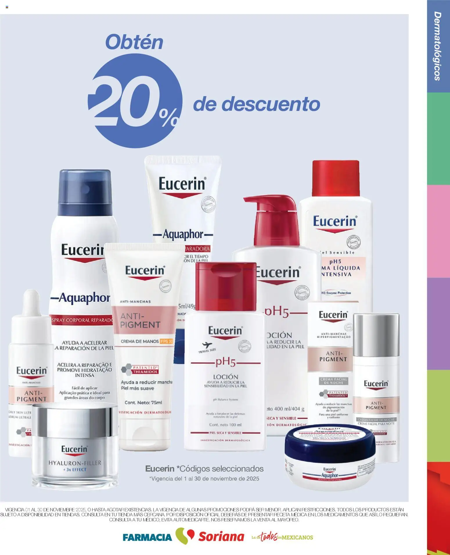 Nuevas ofertas de Soriana válidas en toda la República Mexicana desde el 01.11.2025. ¡Encuentra las mejores ofertas en Soriana - Folleto Farmacia Soriana Noviembre Mercado Nacional! | Página: 10 | Productos: Crema, Loción, Crema de manos