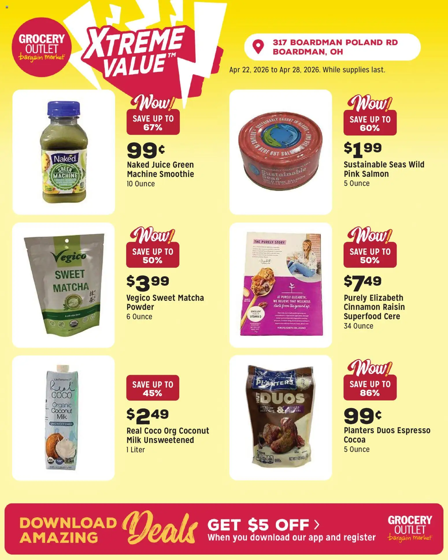 Grocery Outlet Weekly Ad - OH - valid from 22.04.2026 | Page: 5 | Products: Powder, Milk, Juice