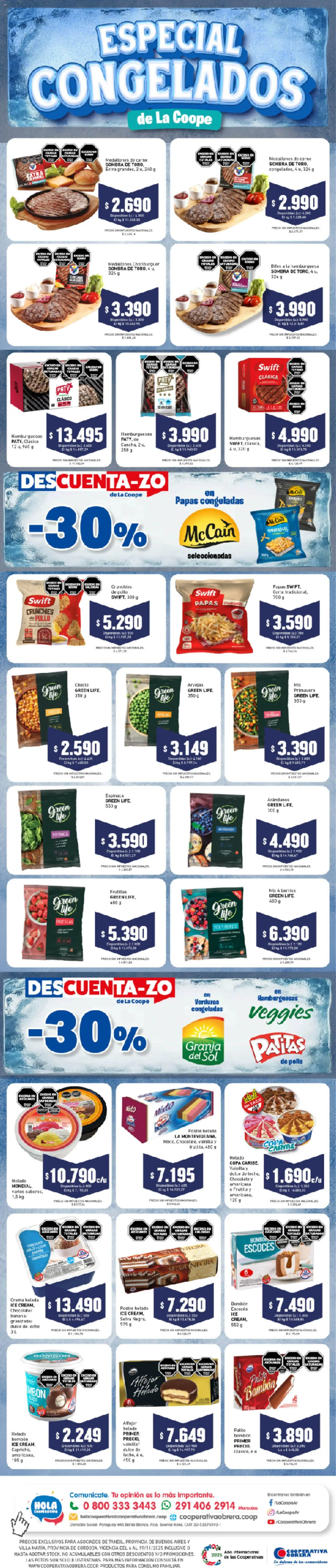 Cooperativa Obrera - La Canasta de La Coope │ válido desde el 06.11.2025 | Página: 1 | Productos: Sombra, Dulce de leche, Chocolate, Alfajor